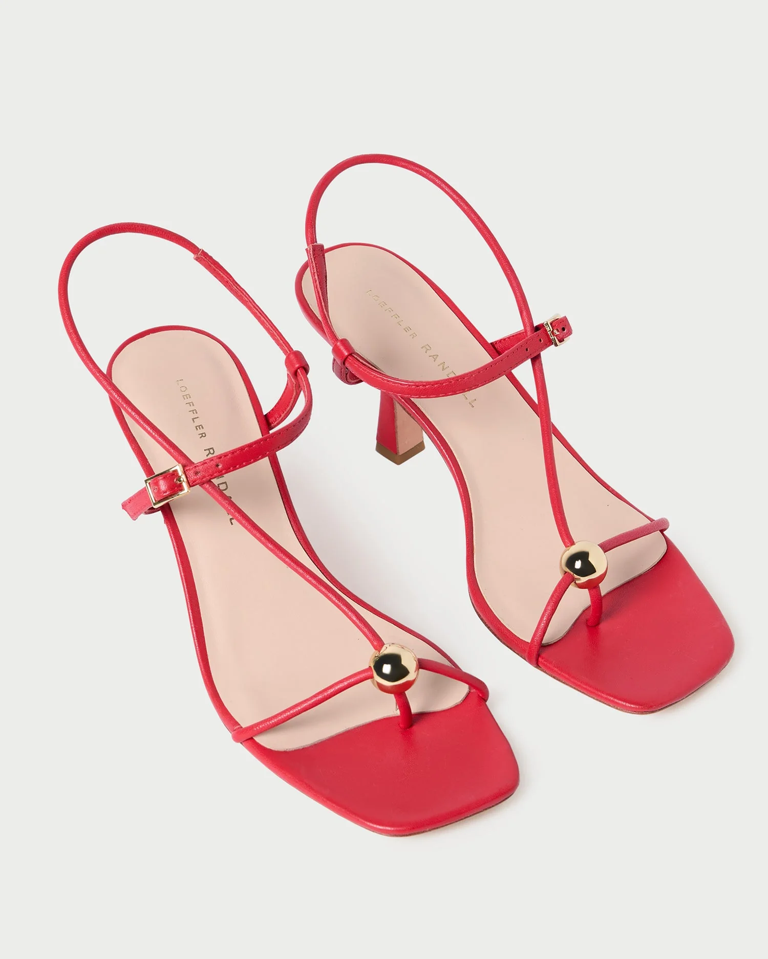 Loeffler Randall - Triana Red Leather Mid - Heel Sandal - Image 3