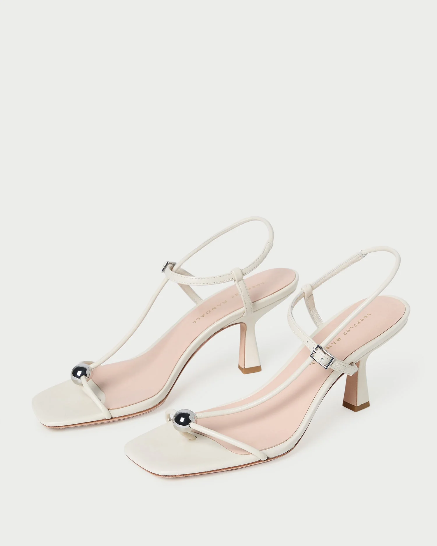 Loeffler Randall - Triana White Leather Mid - Heel Sandal - Image 4