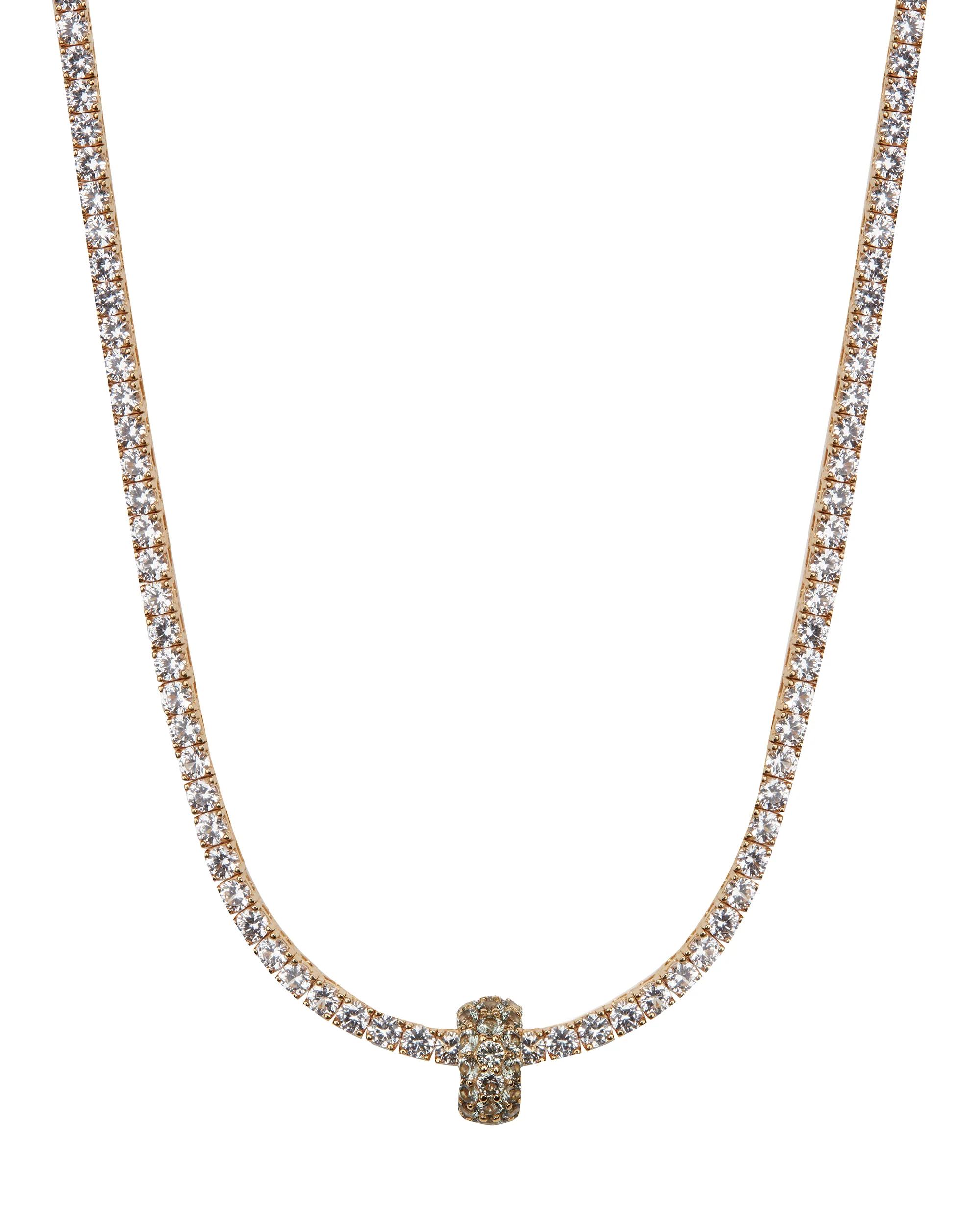 Dorsey - THREE - ROW RIVIÈRE PENDANT IN LAB LIGHT GREEN TOURMALINE