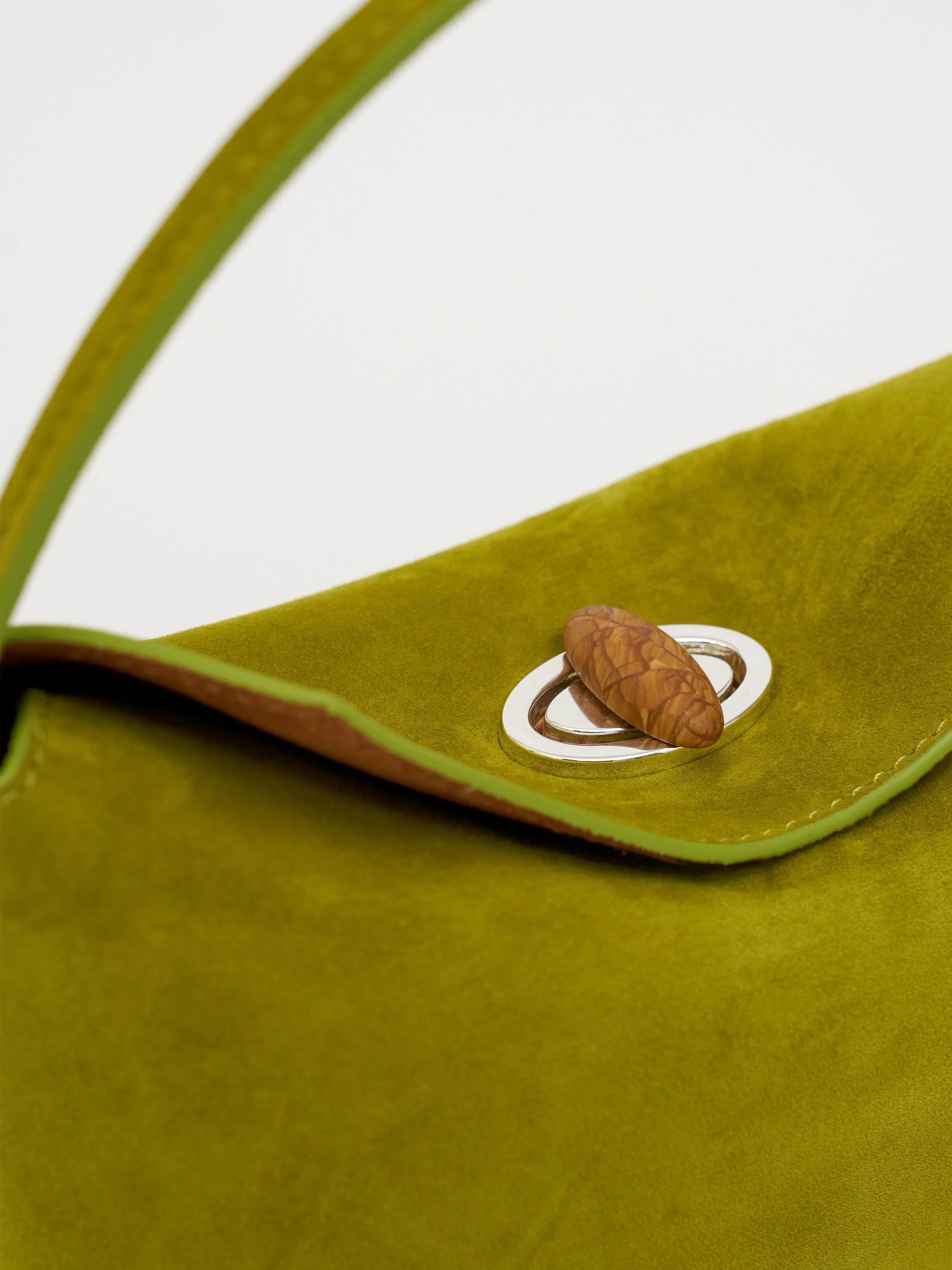 Christopher Esber - Turnlock Suede Mini Shoulder Bag - Image 3