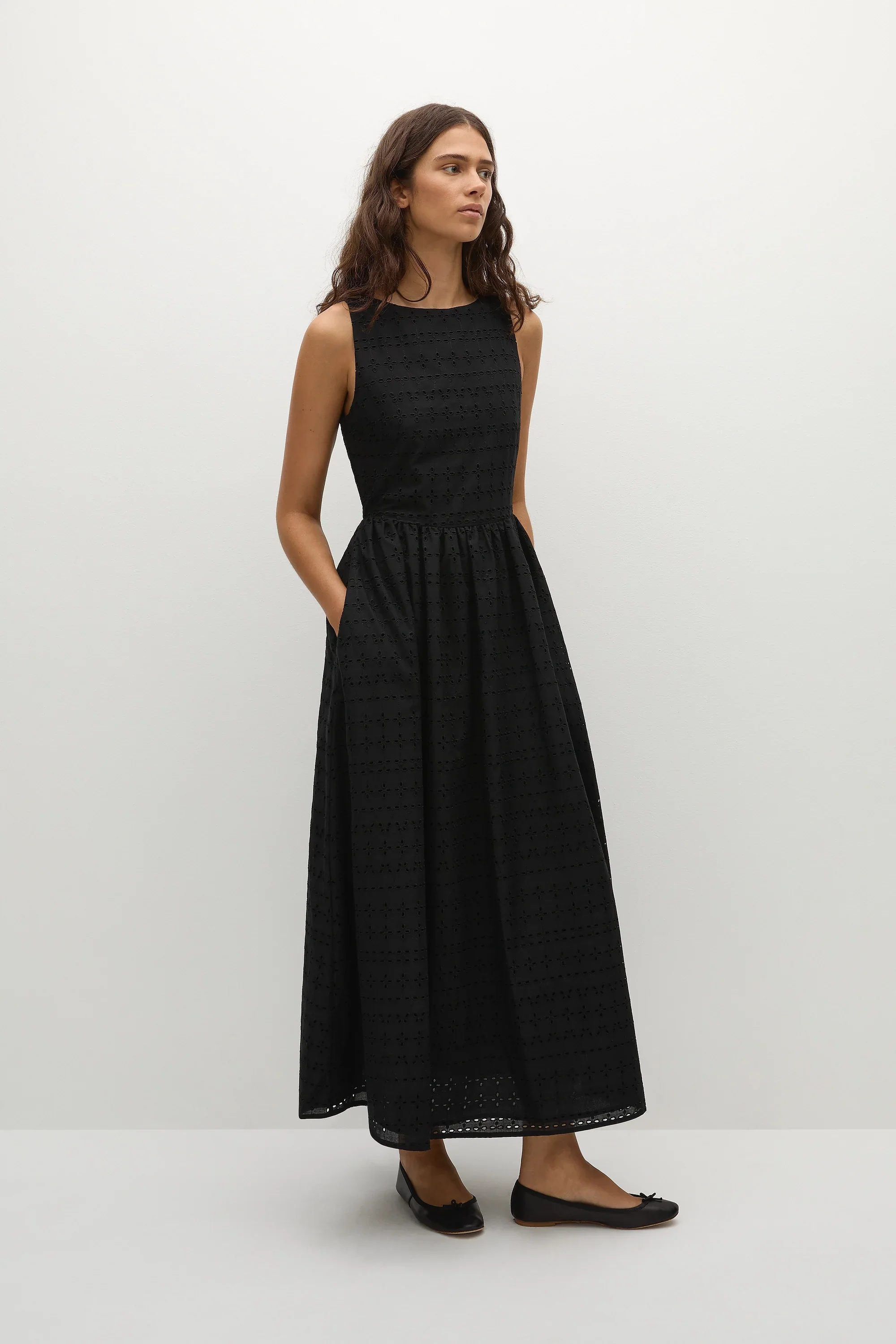 Faithfull - Tuva Midi Dress Agnes Broderie Anglaise Black - Final Sale - Image 3