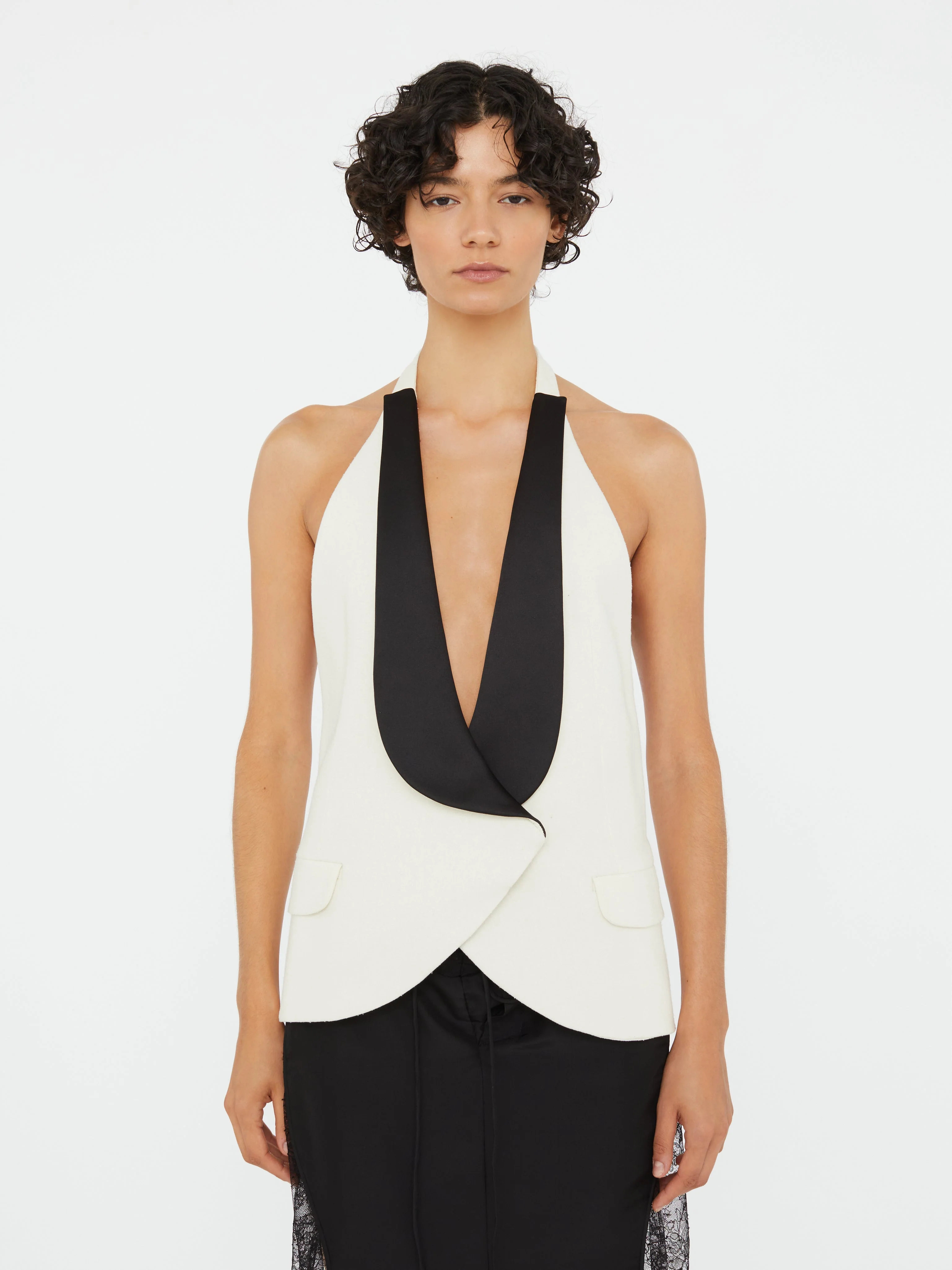 Christopher Esber - Tuxedo Contrast Silk Vest