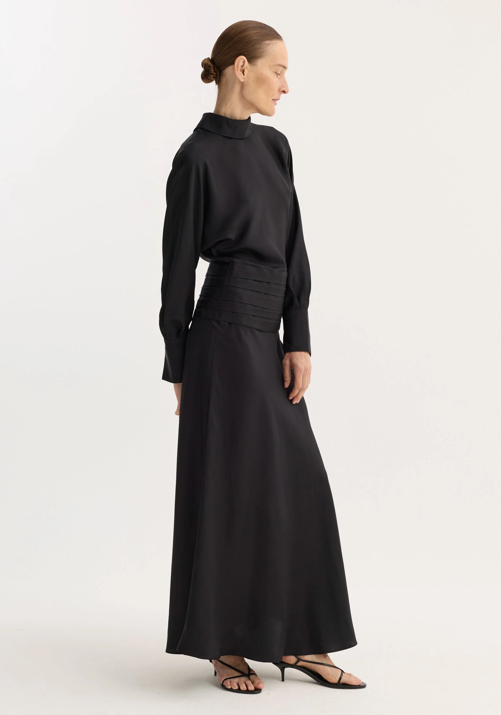 ROHE - Tuxedo silk dress | black - Image 3