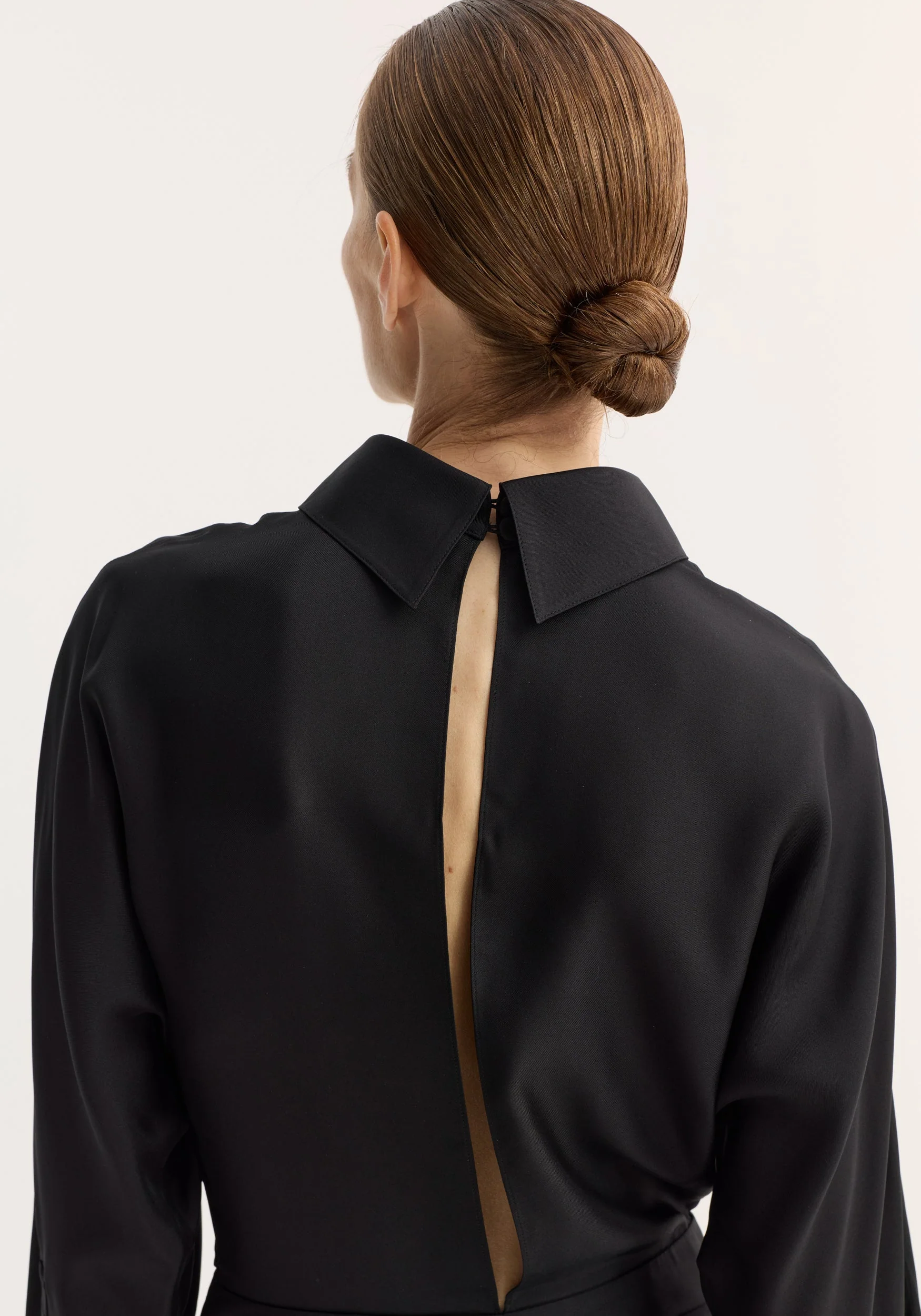 ROHE - Tuxedo silk dress | black - Image 5