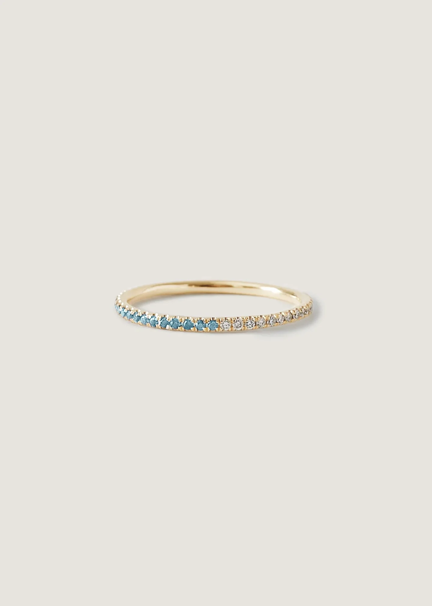 Kinn - Two In One Pavé Birthstone Ring Aquamarine