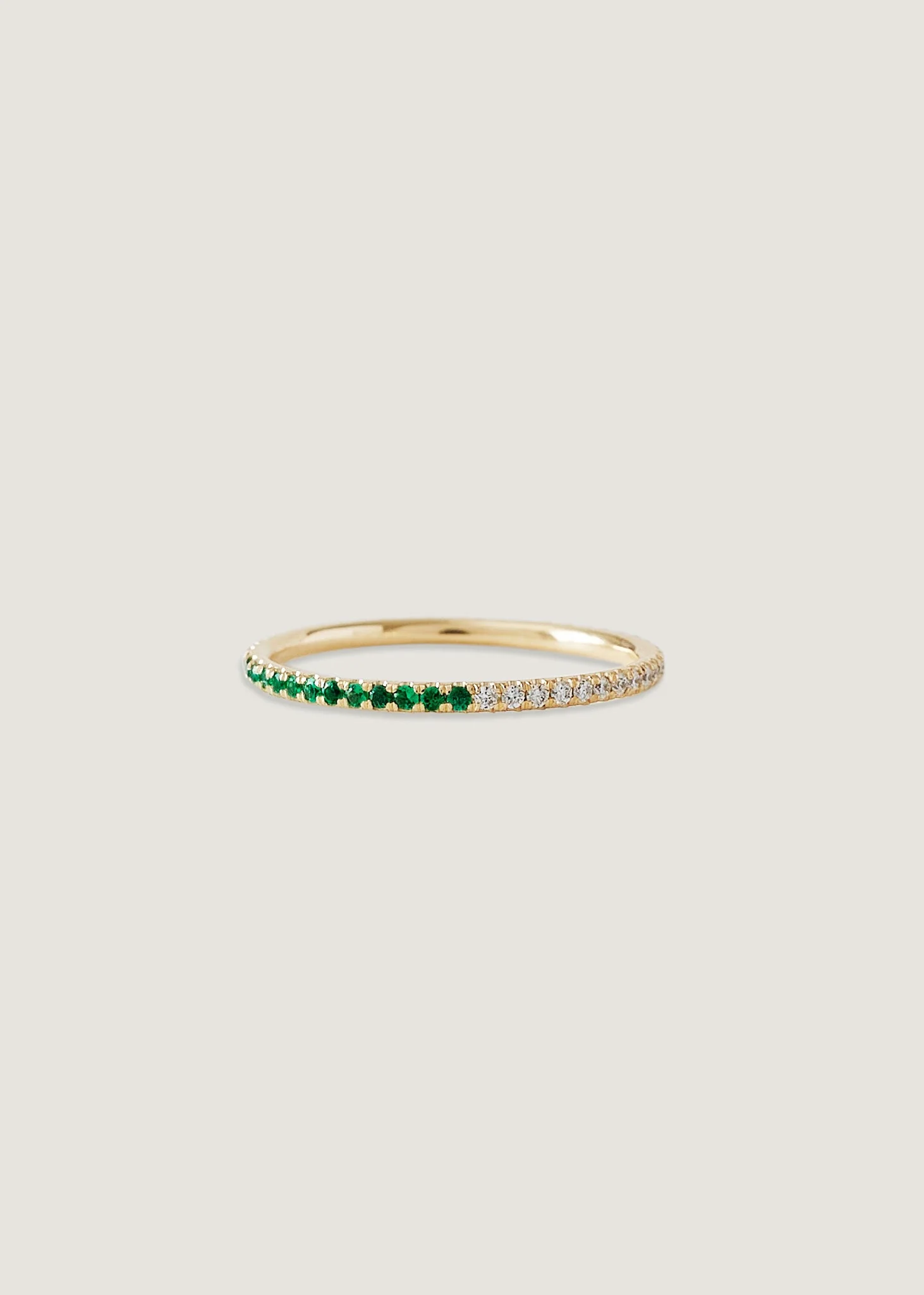 Kinn - Two In One Pavé Birthstone Ring Emerald