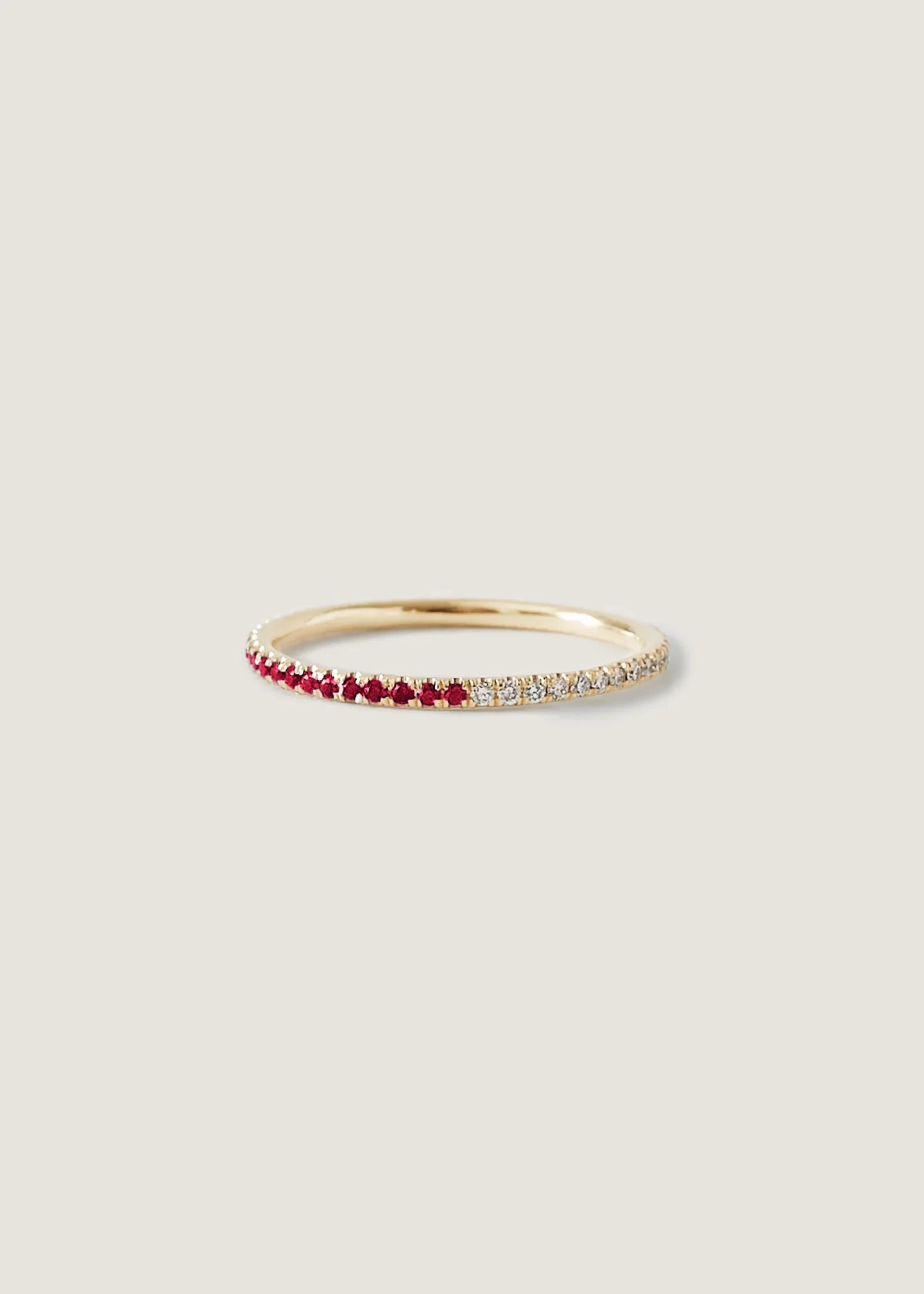 Kinn - Two In One Pavé Birthstone Ring Ruby