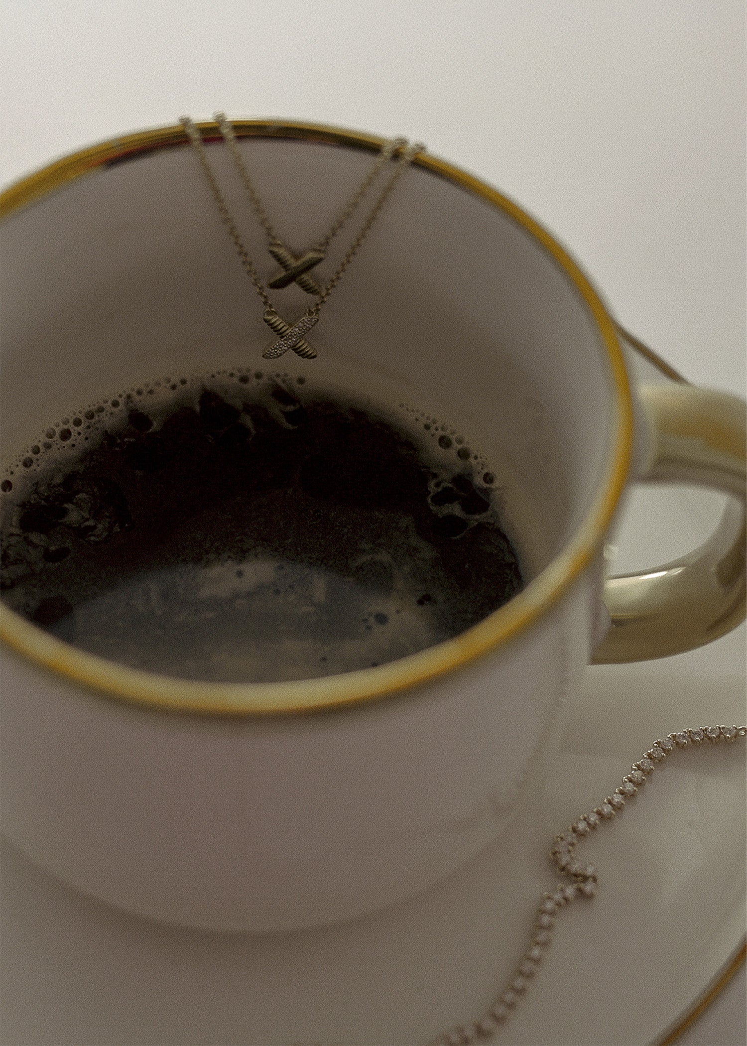 Kinn - Two Toned Eternal Bond X Diamond Necklace - Image 3