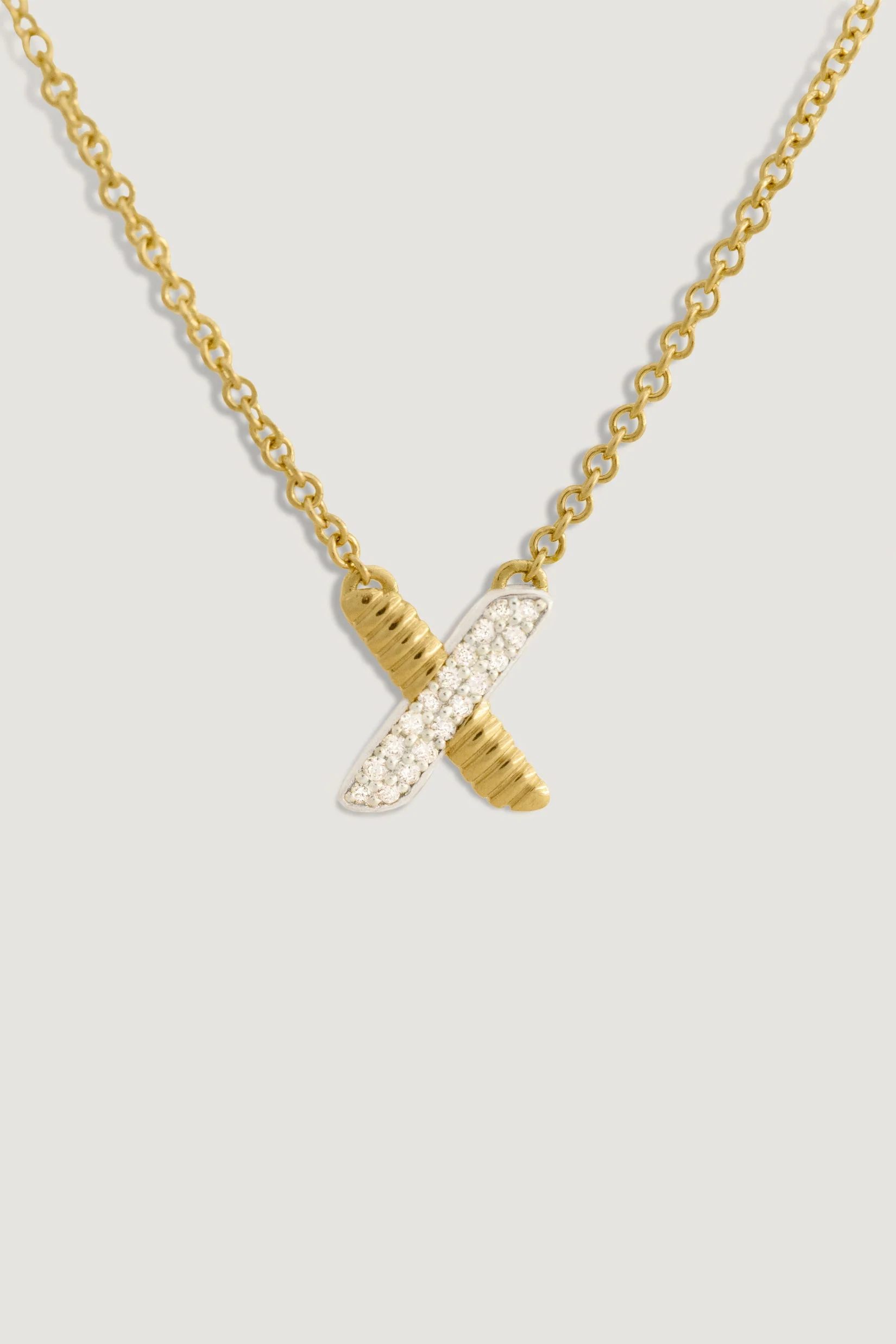 Kinn - Two Toned Eternal Bond X Diamond Necklace - Image 5