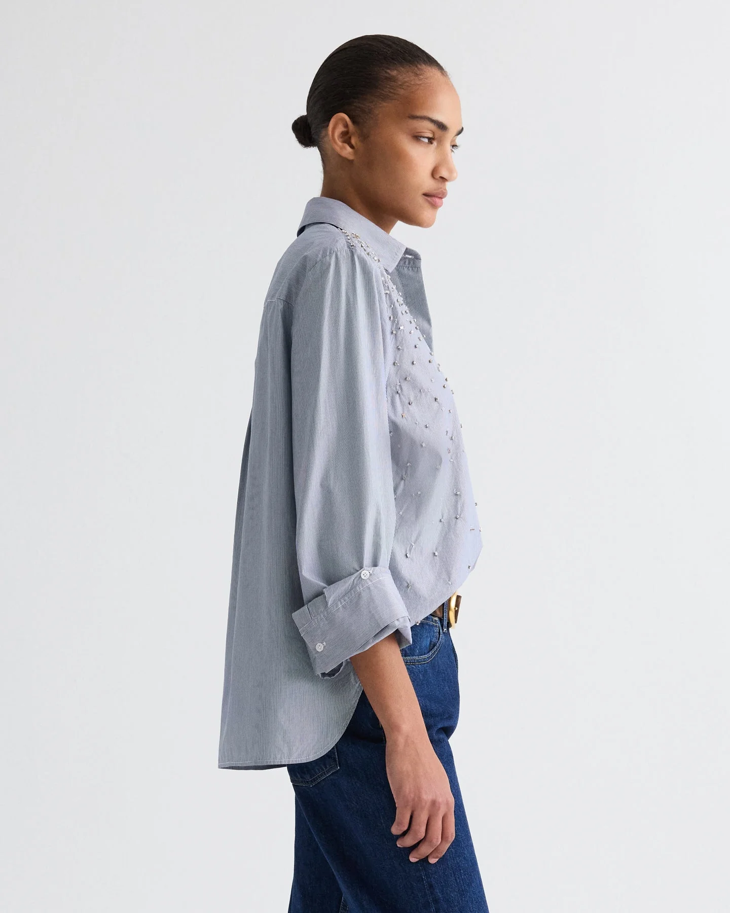 TWP - Next Morning Shirt with Crystals in Baroness Stripe - Image 4
