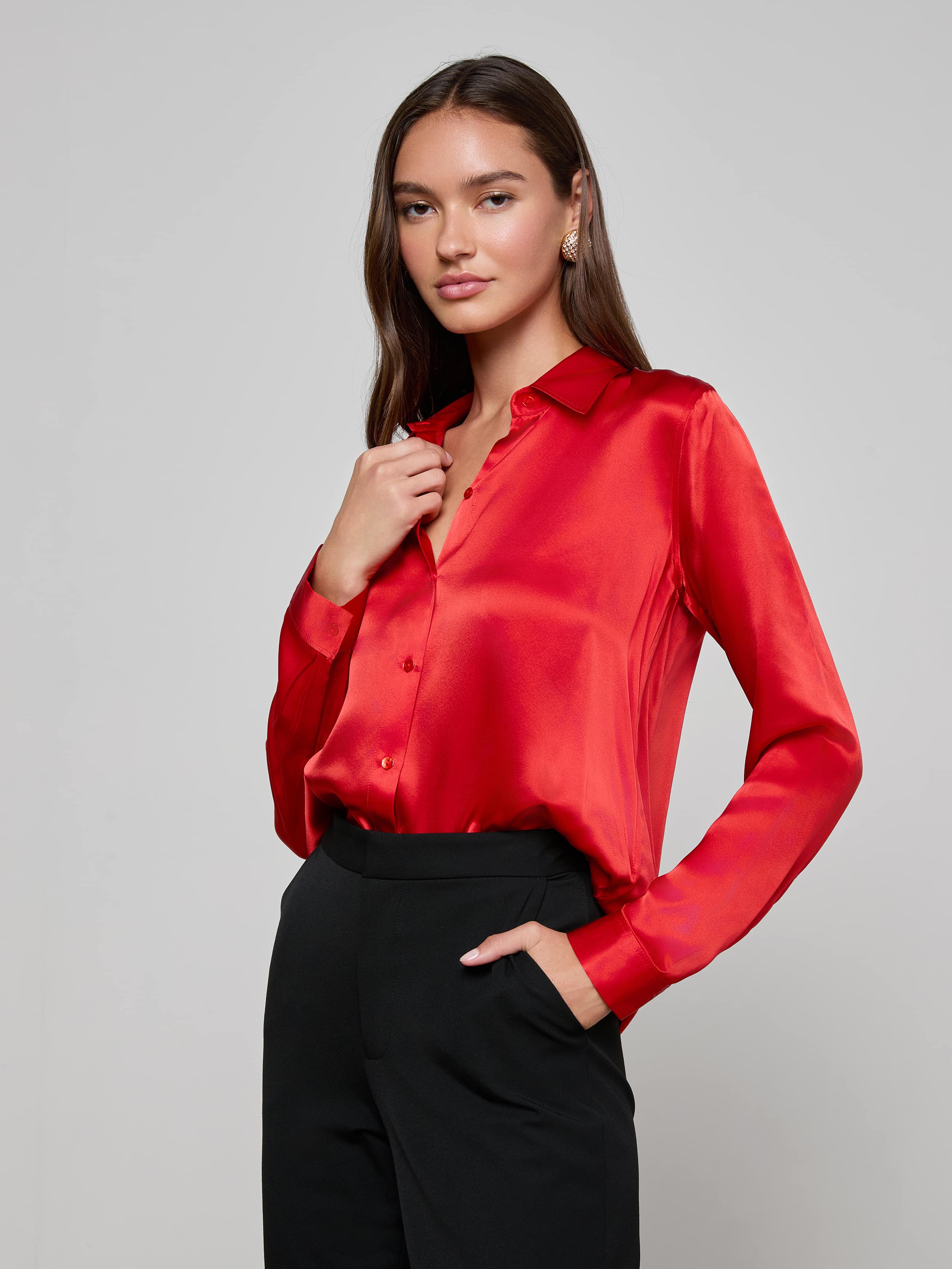 L'AGENCE - Tyler Silk Blouse - Image 2
