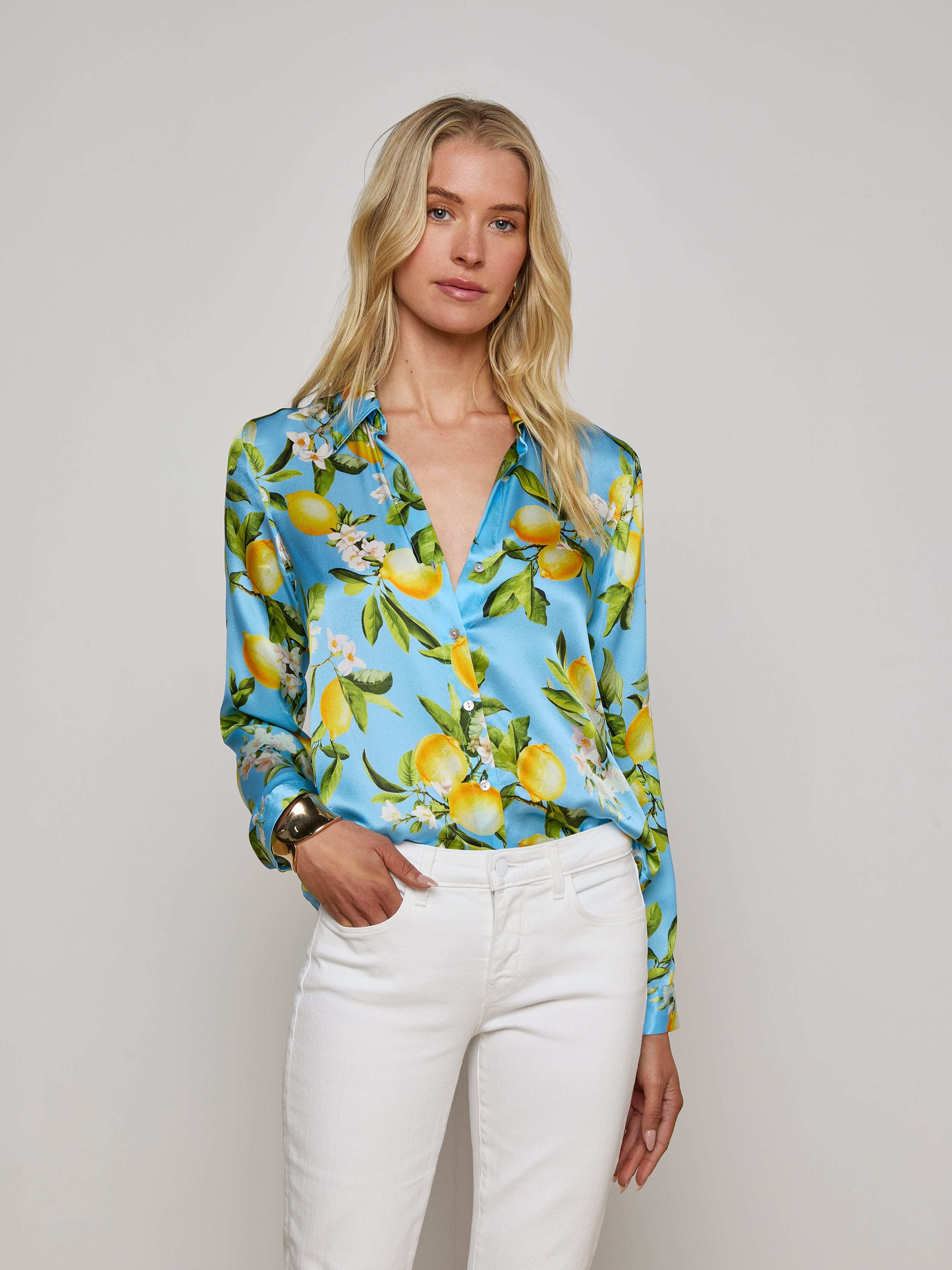 L'AGENCE - Tyler Silk Blouse - Image 8