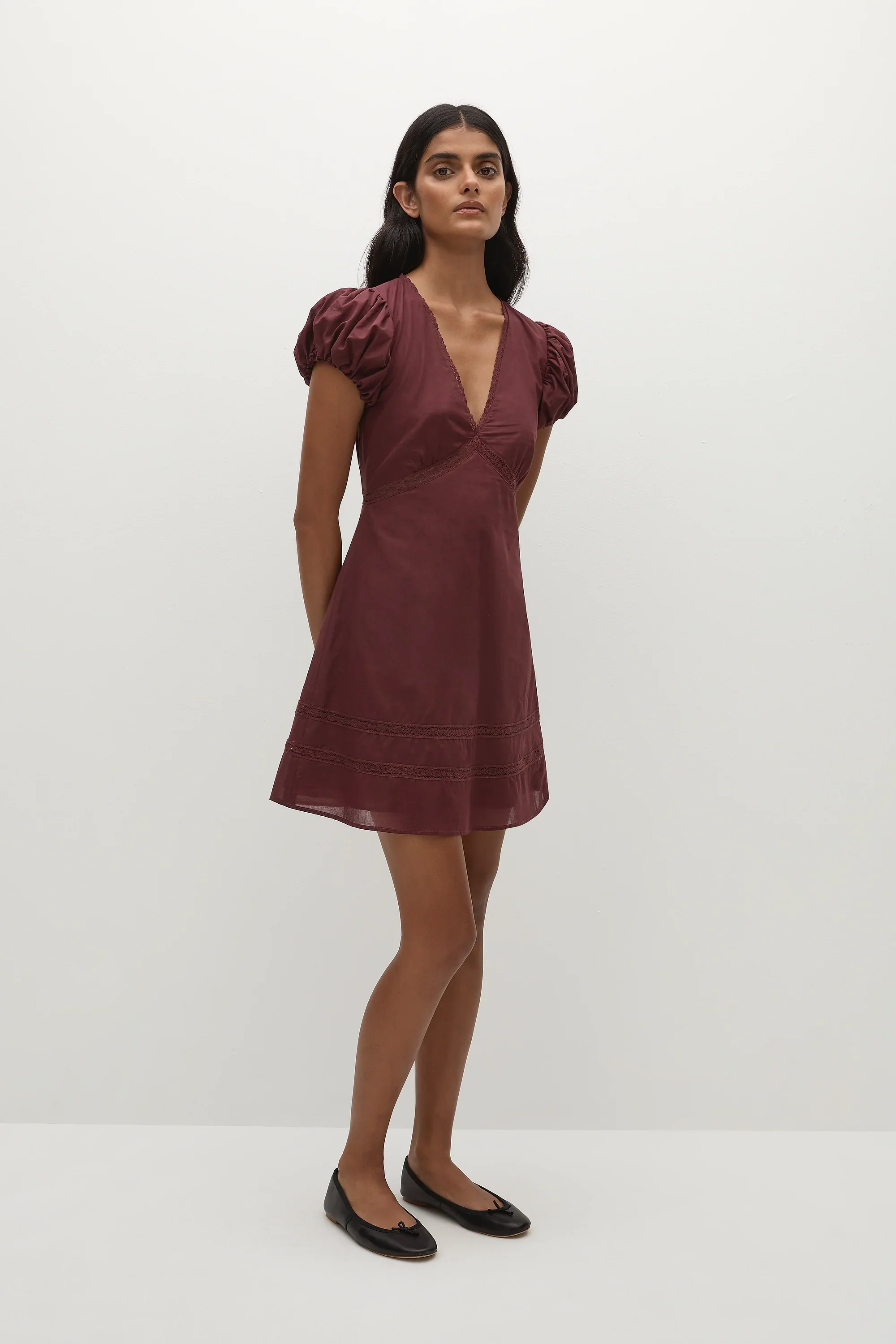Faithfull - Ulla Mini Dress Bordeaux - Image 3