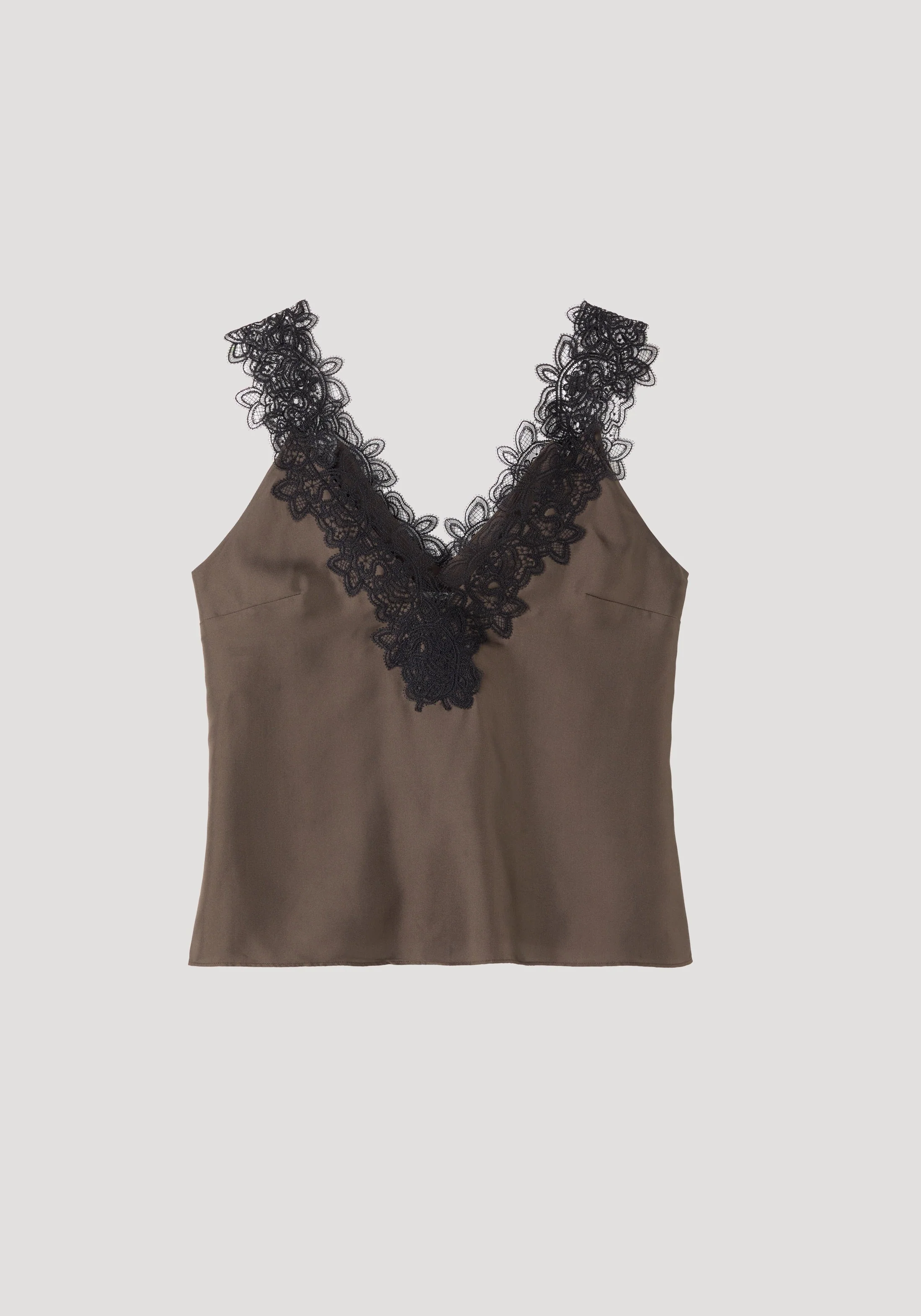 ROHE - V - neck silk lace top | earth - Image 6
