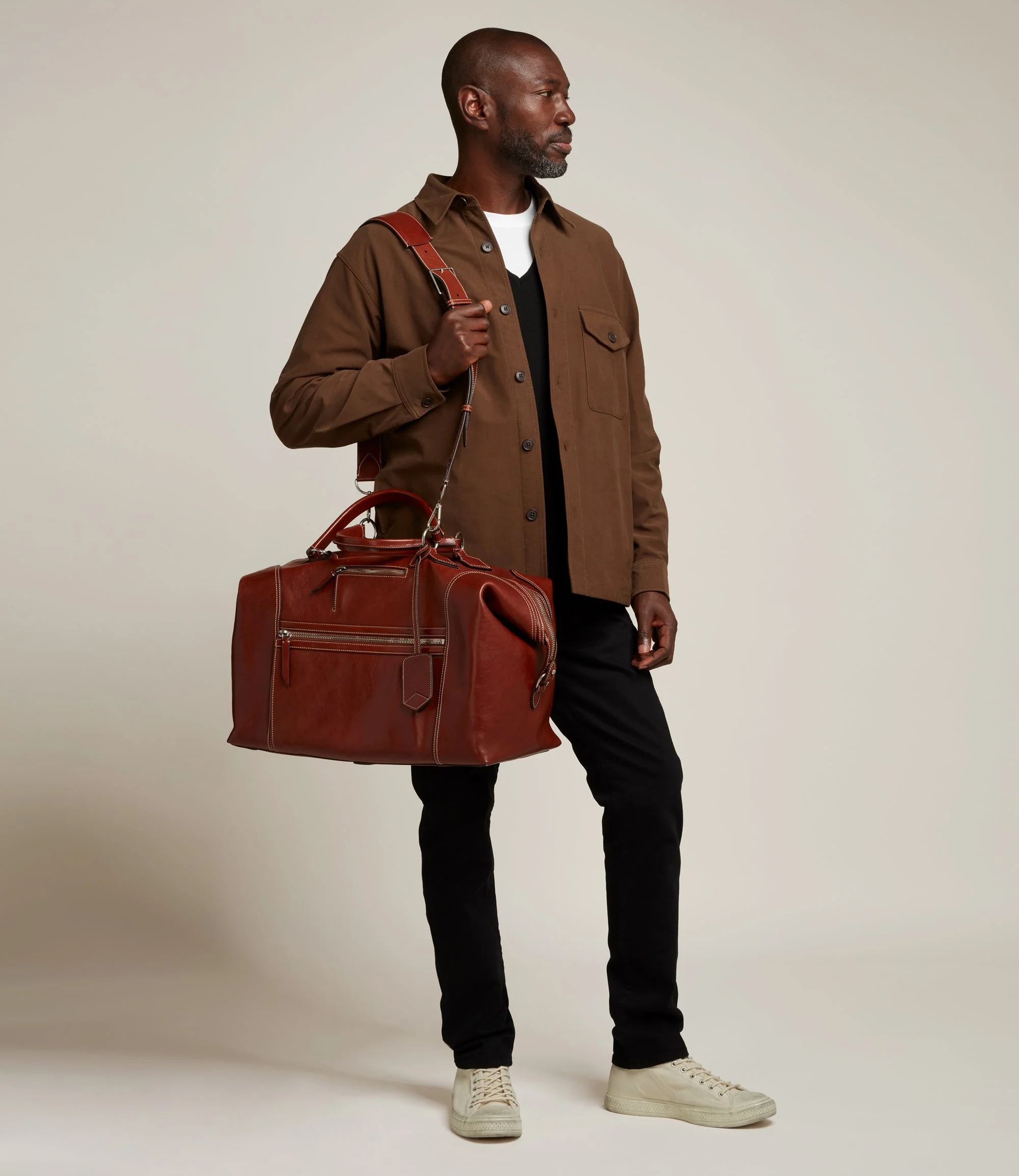 Metier - Vagabond Duffle 70s Calfskin Tobacco - Image 4