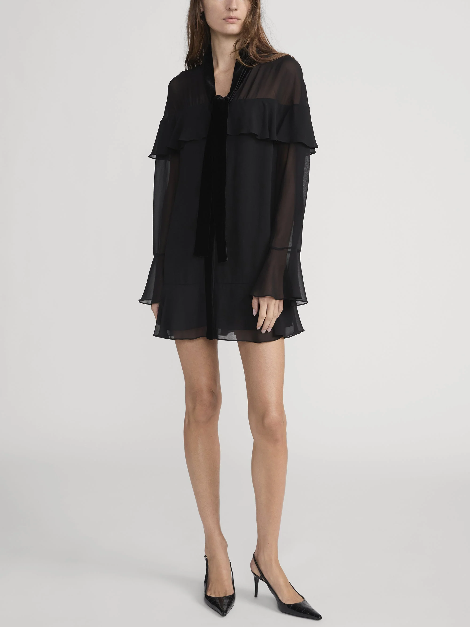 FRAME - Velvet Trim Modern Mini Dress - Image 2