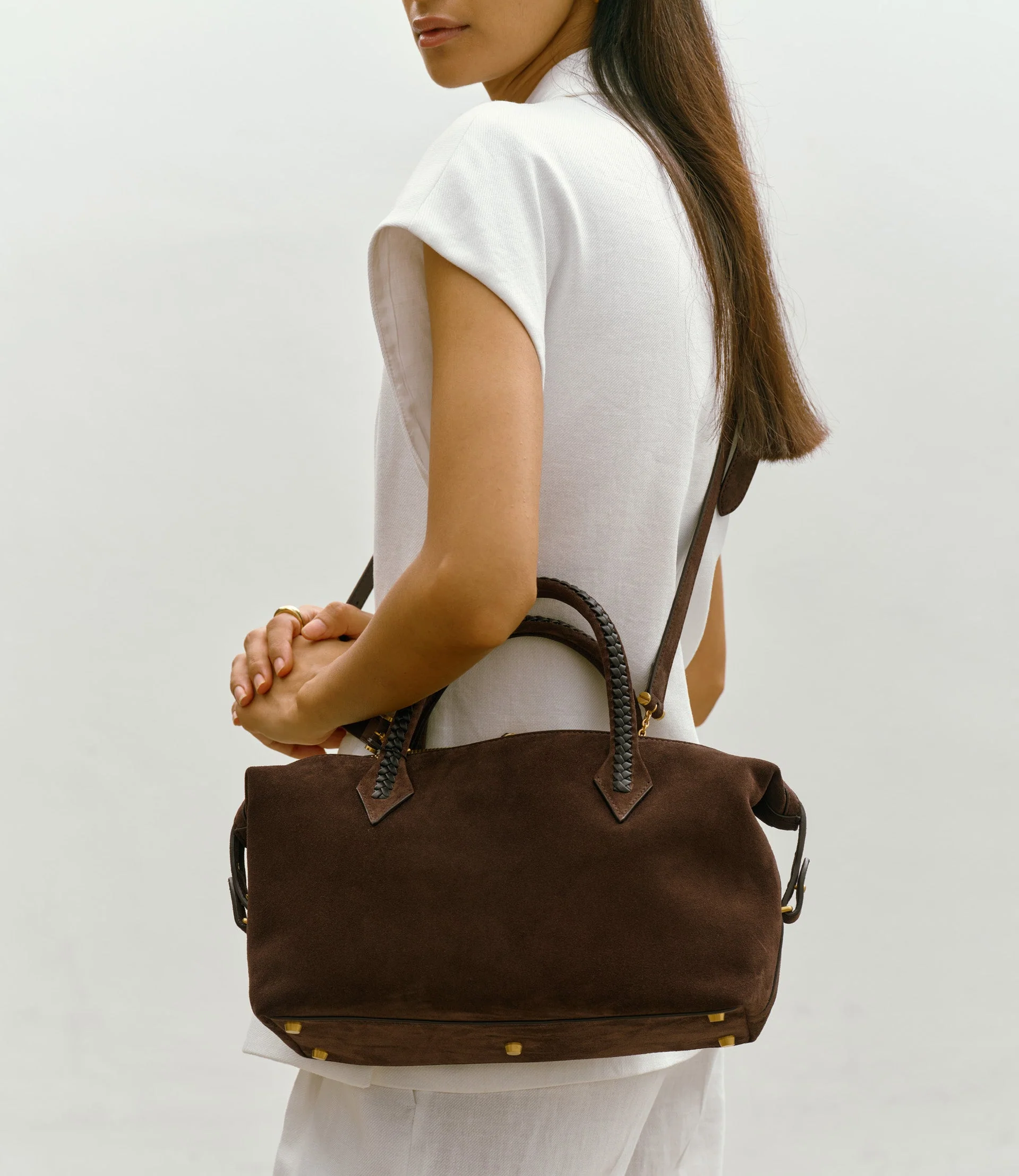 Metier - Vérité City Small Suede Chocolate and Elvis Black - Image 4