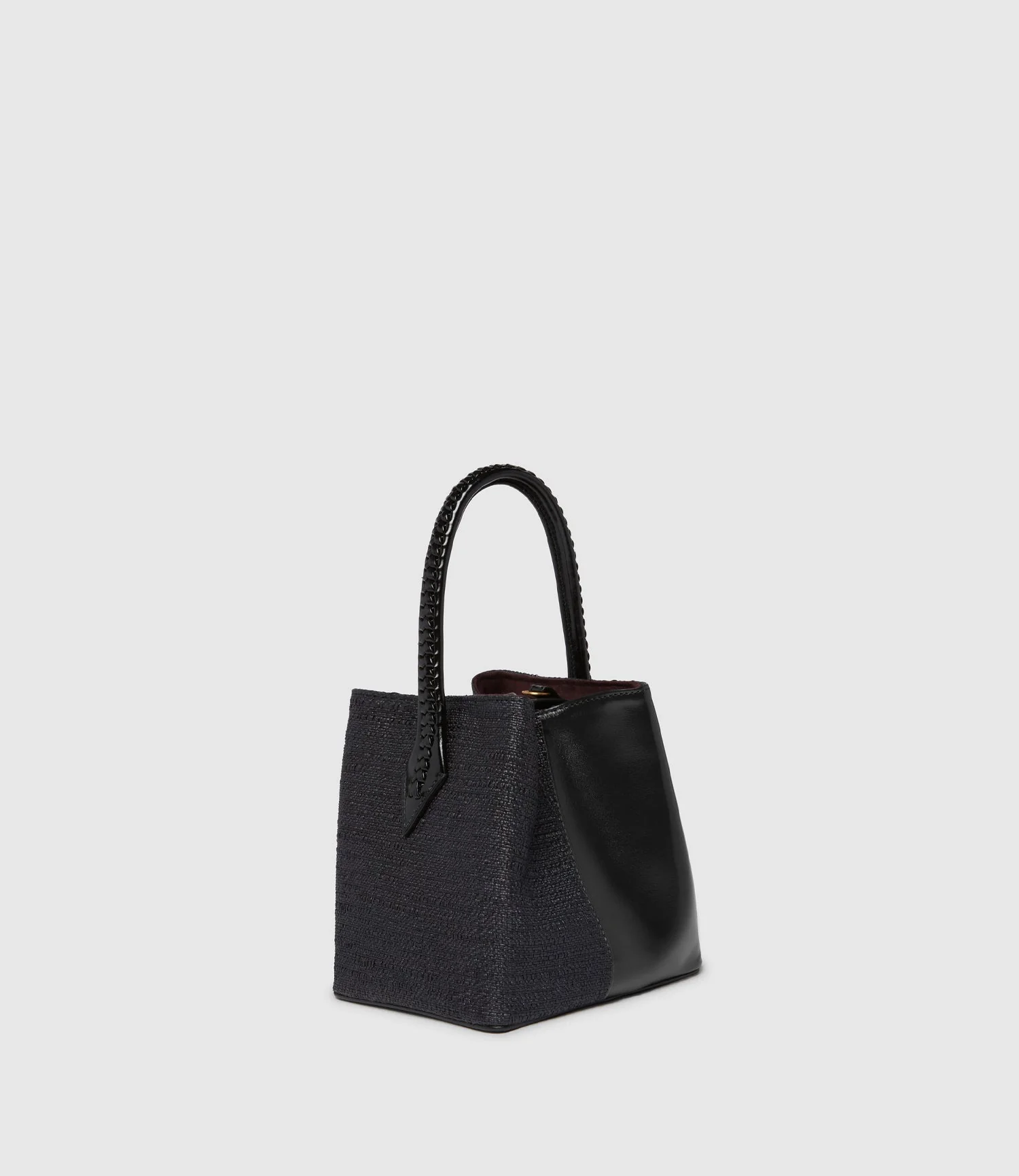 Metier - Vérité Mini Bouclé Black with Glossy Calfskin Black
