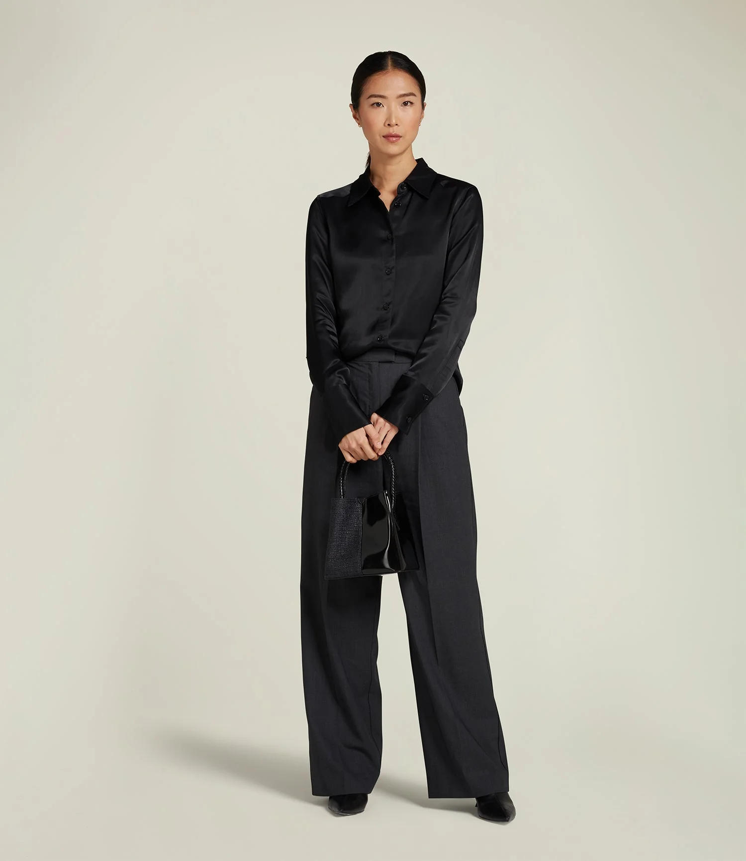 Metier - Vérité Mini Bouclé Black with Glossy Calfskin Black - Image 4