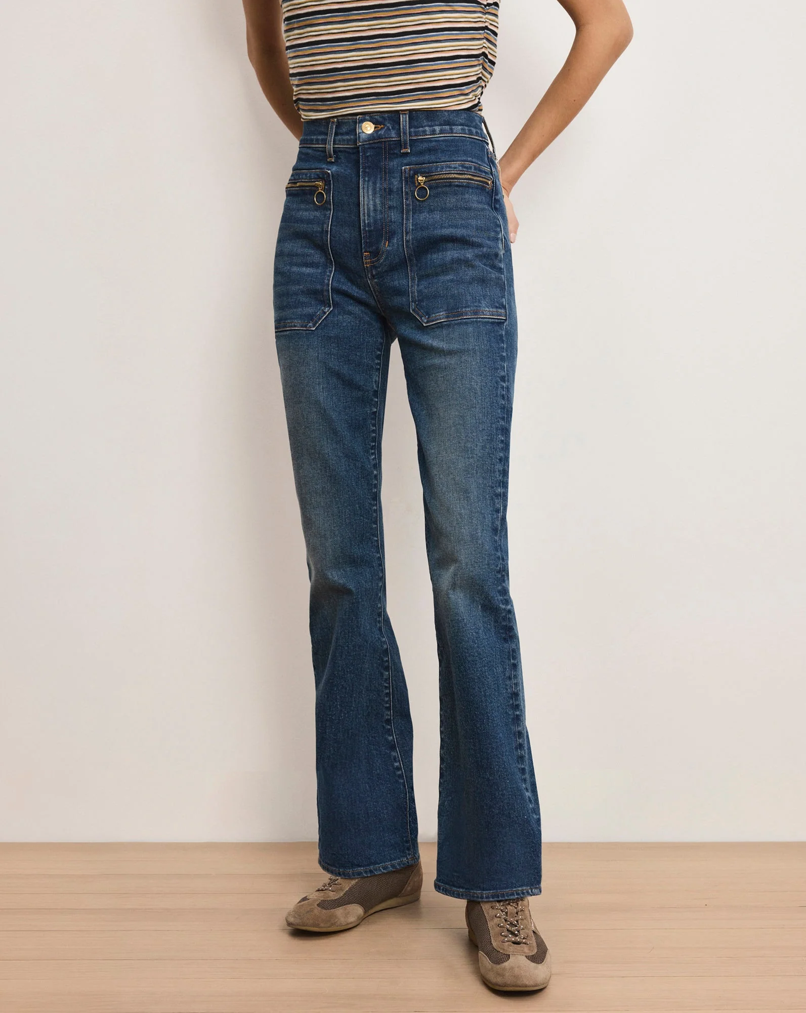Veronica Beard - Beverly Patch - Pocket Skinny - Flare Jean - Image 2