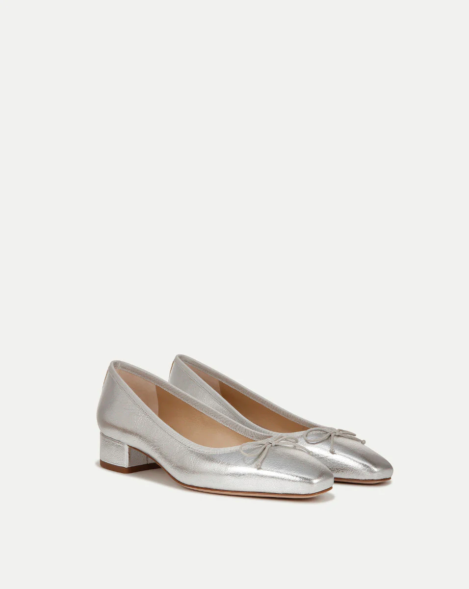 Veronica Beard - Cecile Metallic Leather Ballet Pump - Image 14