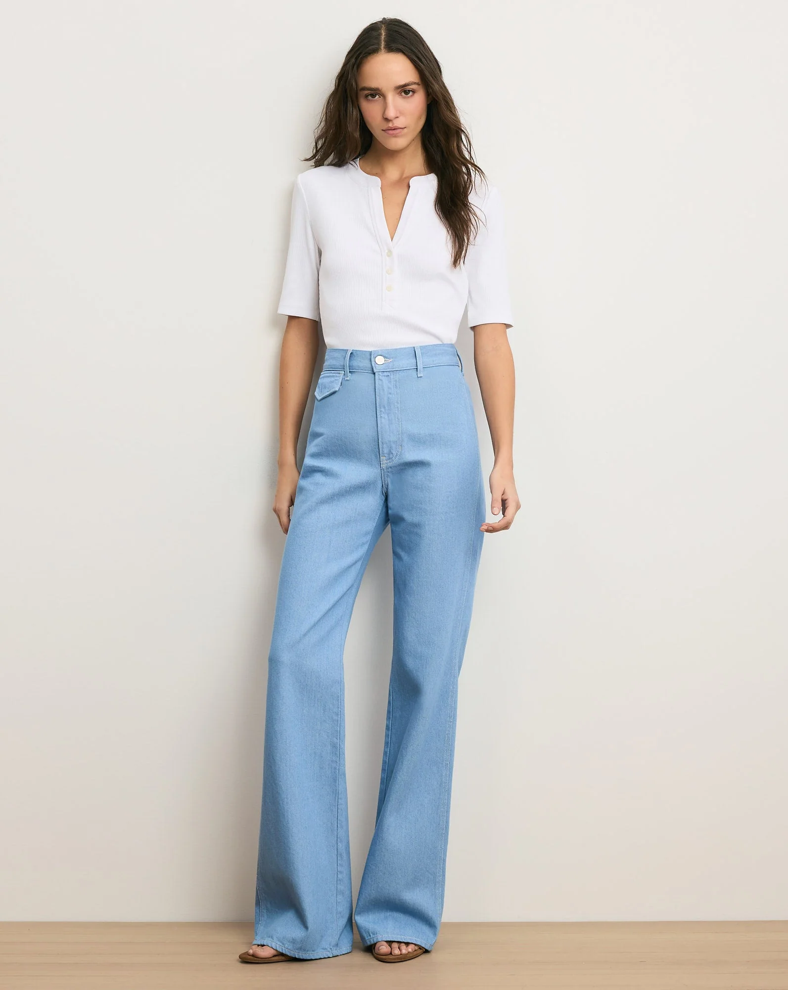 Veronica Beard - Crosbie Flap - Pocket Slim Wide - Leg Jean