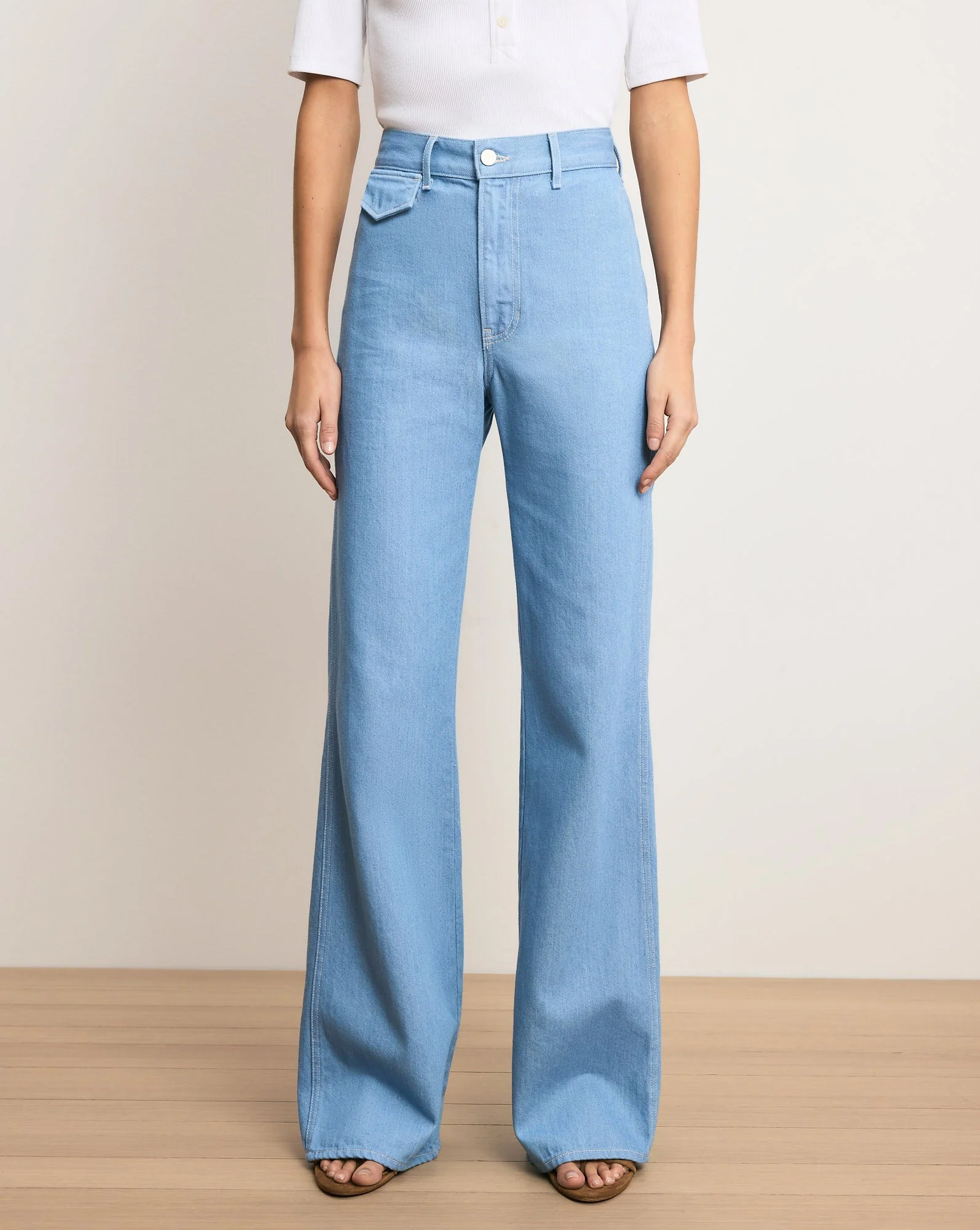 Veronica Beard - Crosbie Flap - Pocket Slim Wide - Leg Jean - Image 2