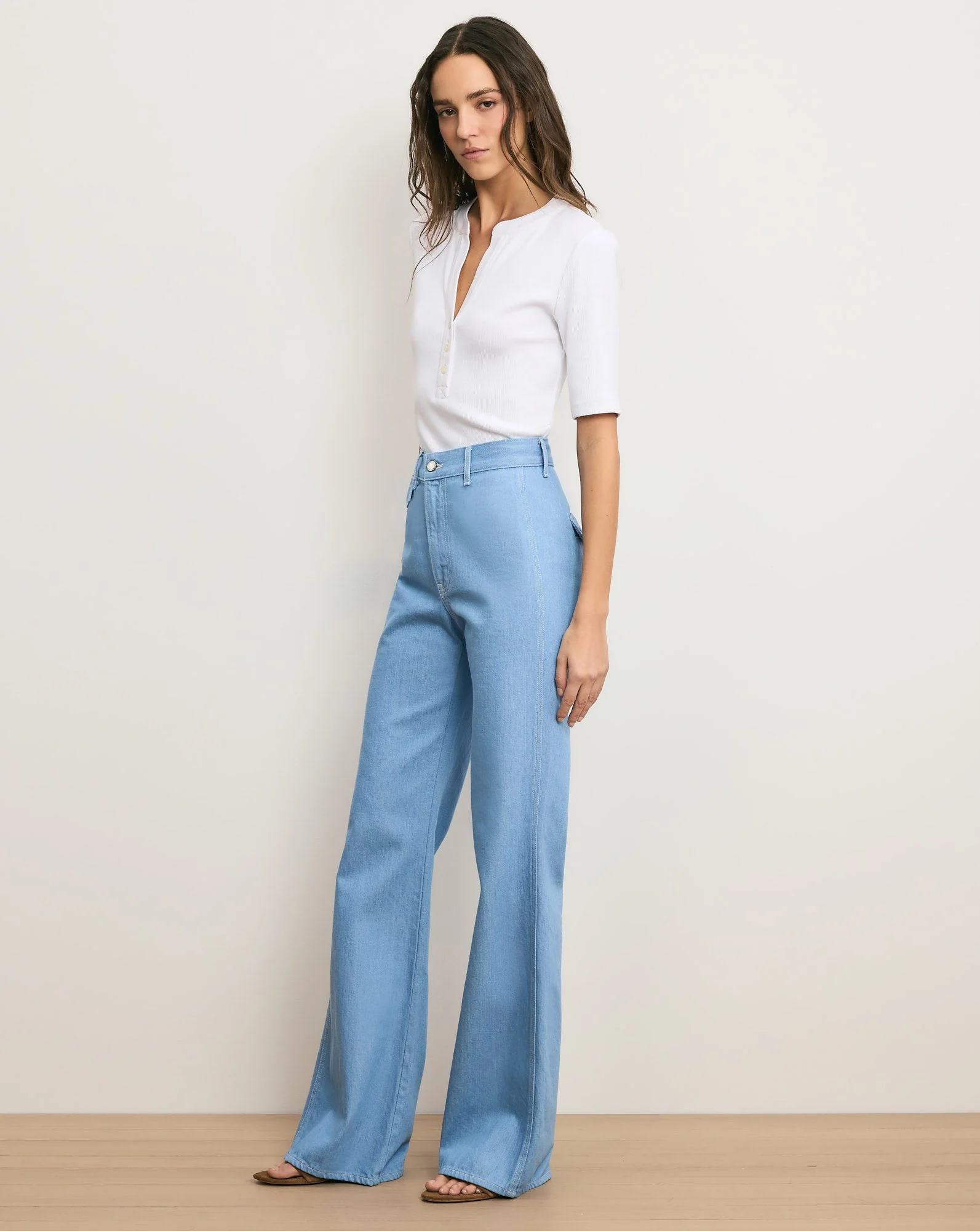 Veronica Beard - Crosbie Flap - Pocket Slim Wide - Leg Jean - Image 3