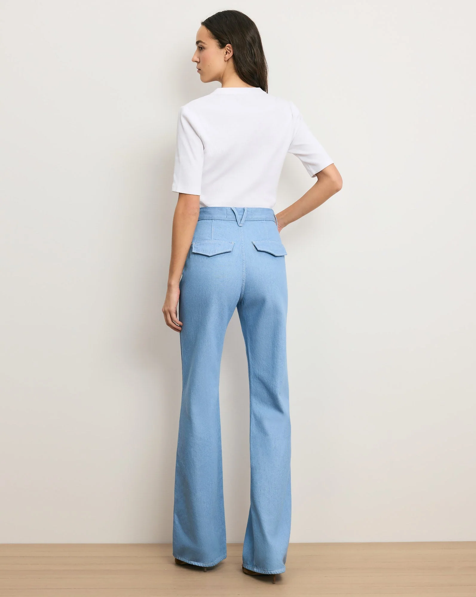 Veronica Beard - Crosbie Flap - Pocket Slim Wide - Leg Jean - Image 5