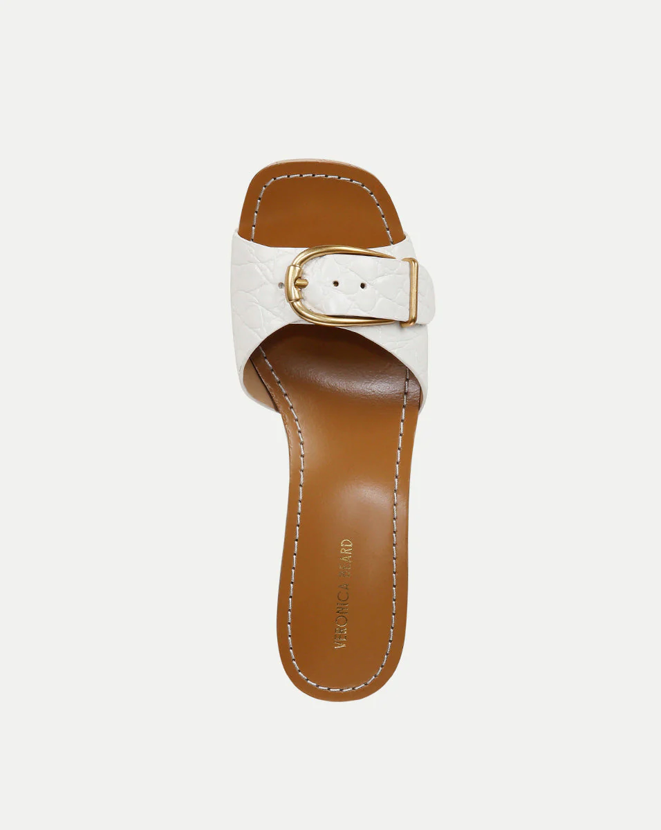 Veronica Beard - Dallas Croc - Embossed Leather Sandal - Image 3