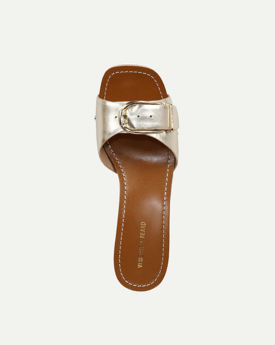 Veronica Beard - Dallas Metallic Leather Buckle Sandal - Image 3