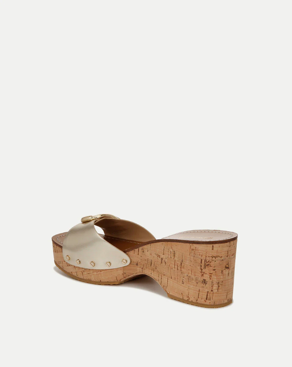 Veronica Beard - Dallas Metallic Leather Buckle Sandal - Image 4