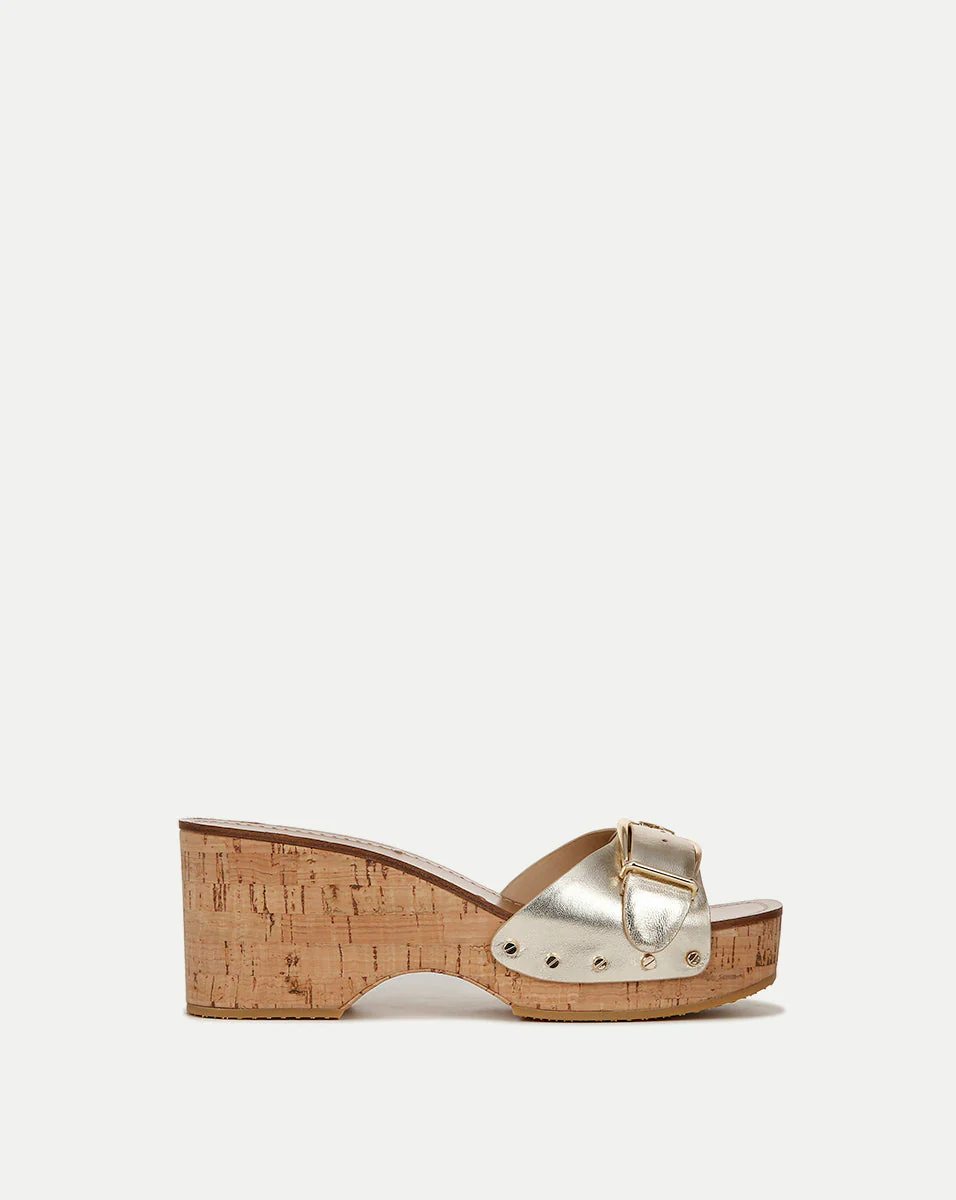 Veronica Beard - Dallas Metallic Leather Buckle Sandal - Image 5