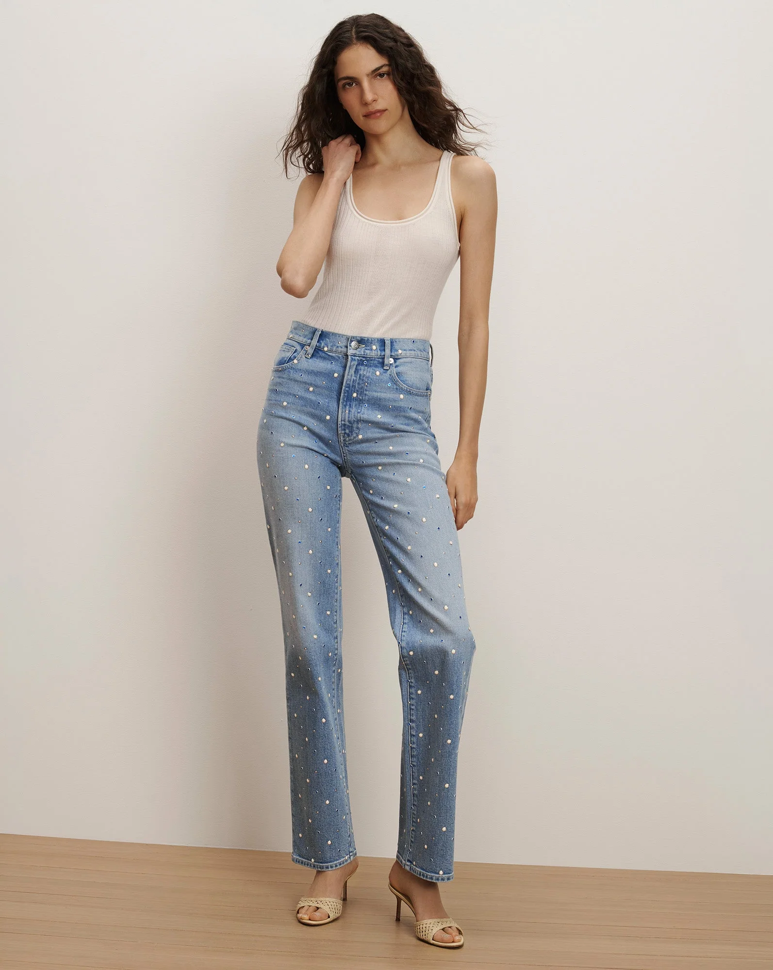 Veronica Beard - Dylan Embellished Straight - Leg Jean