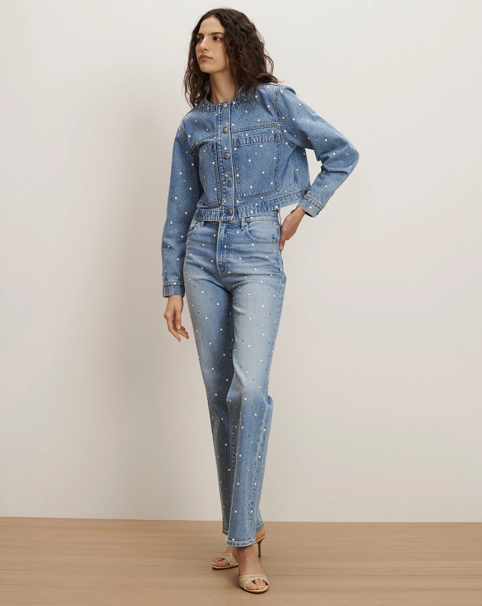 Veronica Beard - Dylan Embellished Straight - Leg Jean - Image 6