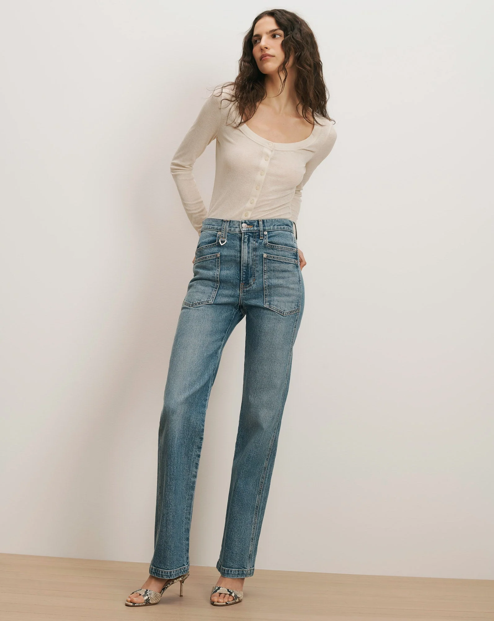 Veronica Beard - Dylan Patch - Pocket Straight - Leg Jean