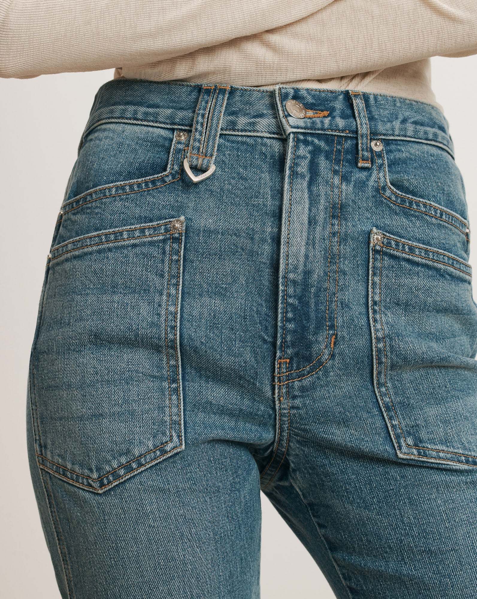 Veronica Beard - Dylan Patch - Pocket Straight - Leg Jean - Image 6