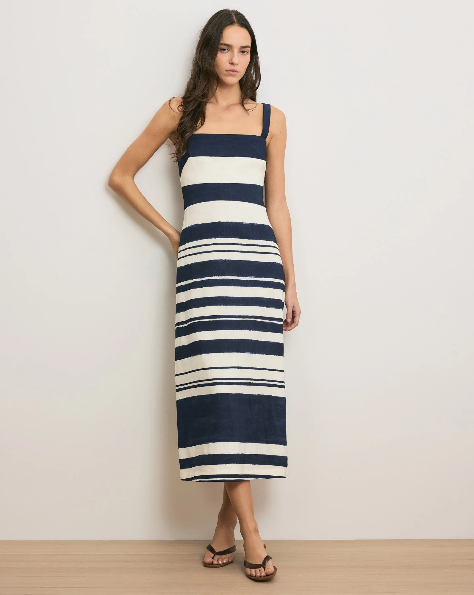Veronica Beard - Ella Striped Linen Midi Dress