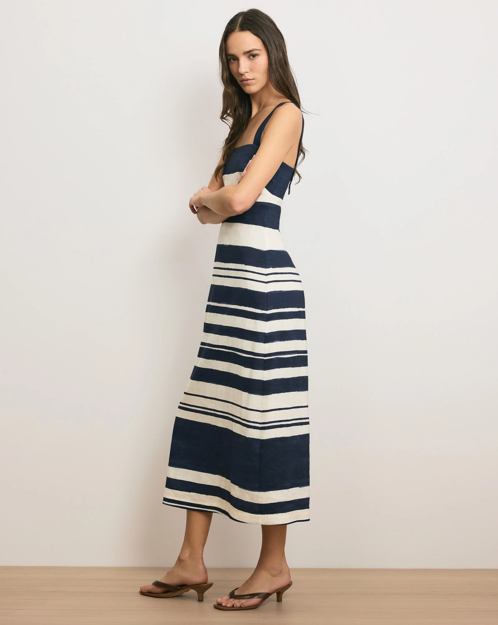 Veronica Beard - Ella Striped Linen Midi Dress - Image 2