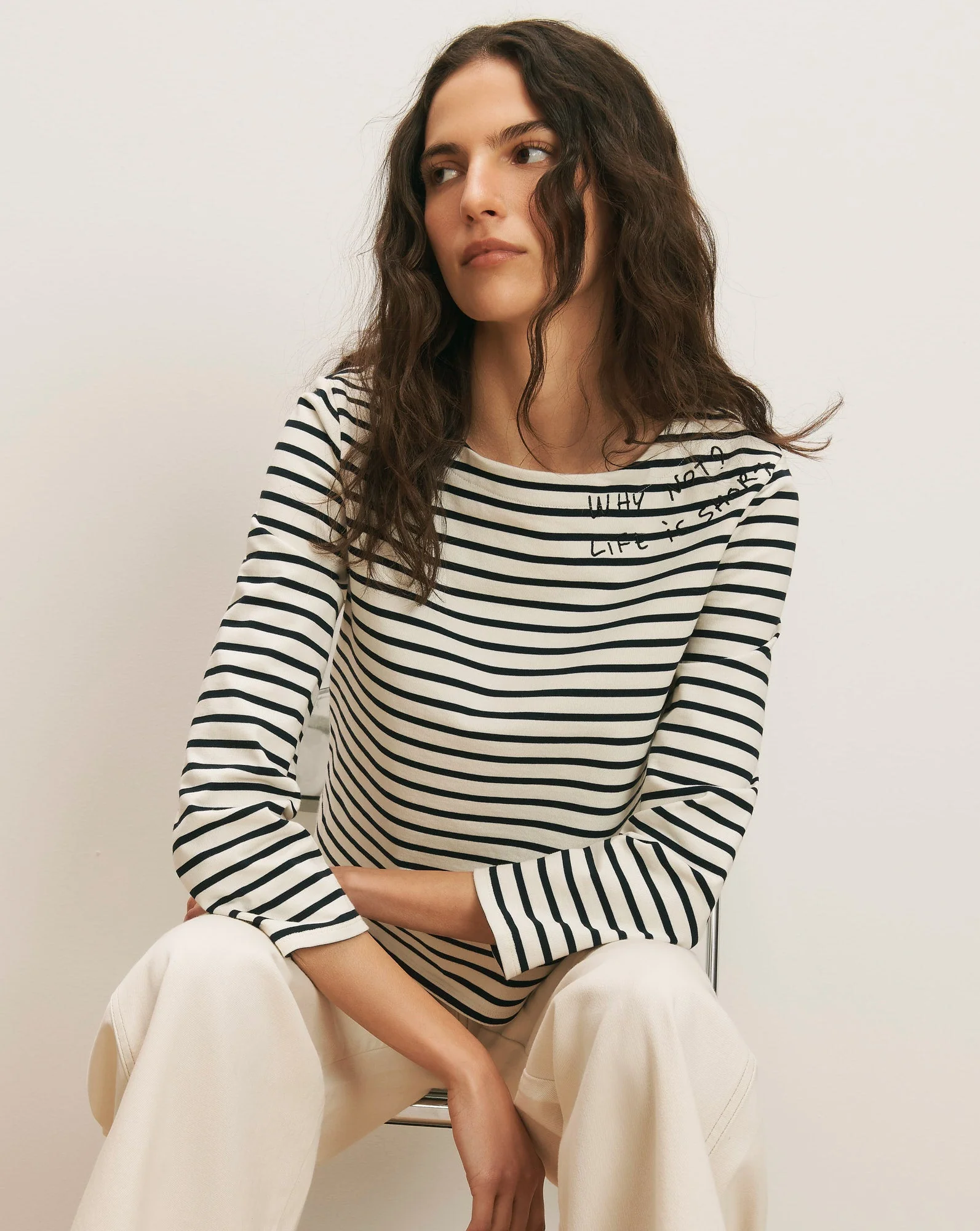 Veronica Beard - Hovey Embroidered Stripe Top