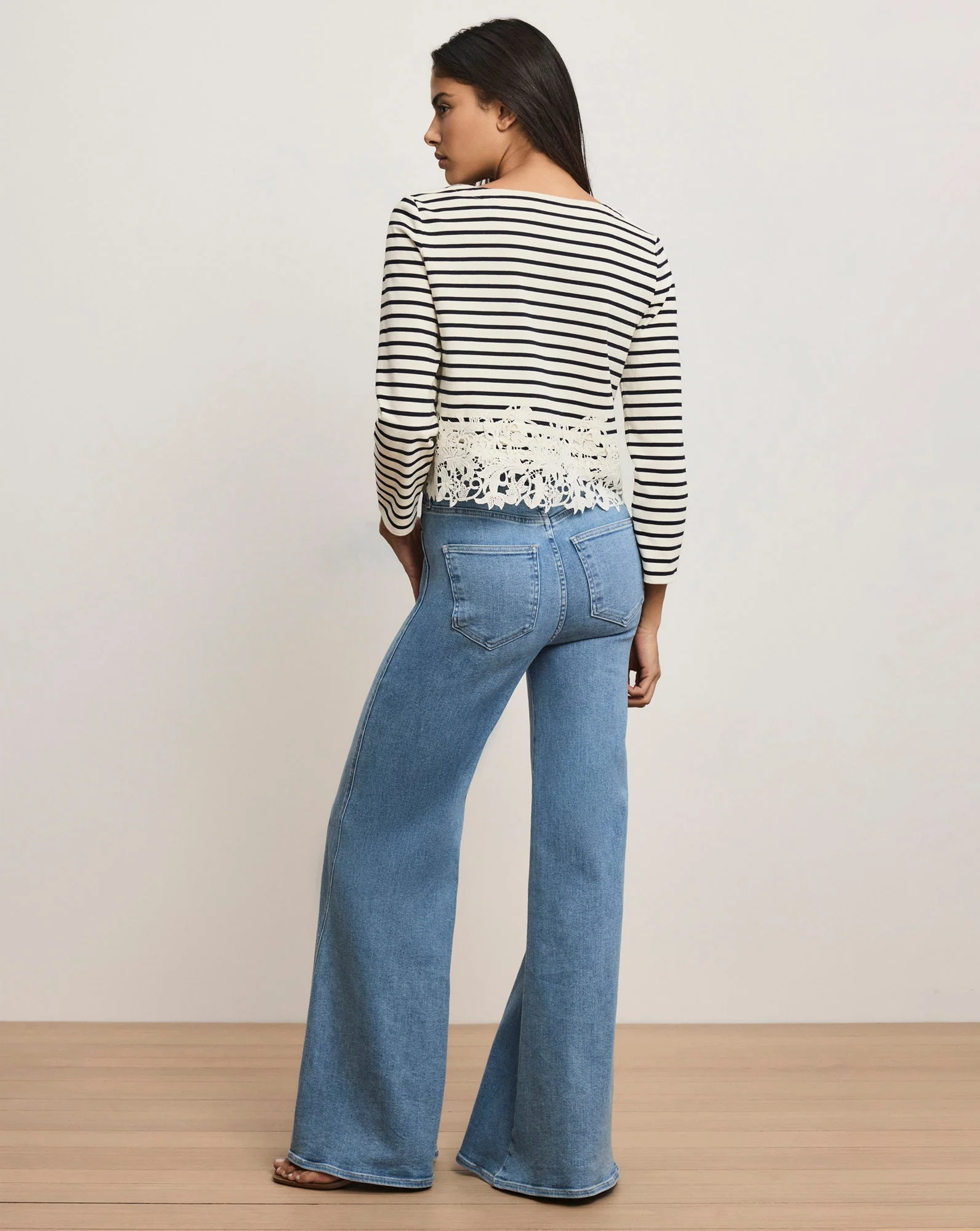 Veronica Beard - Hovey Striped Lace T - Shirt - Image 4
