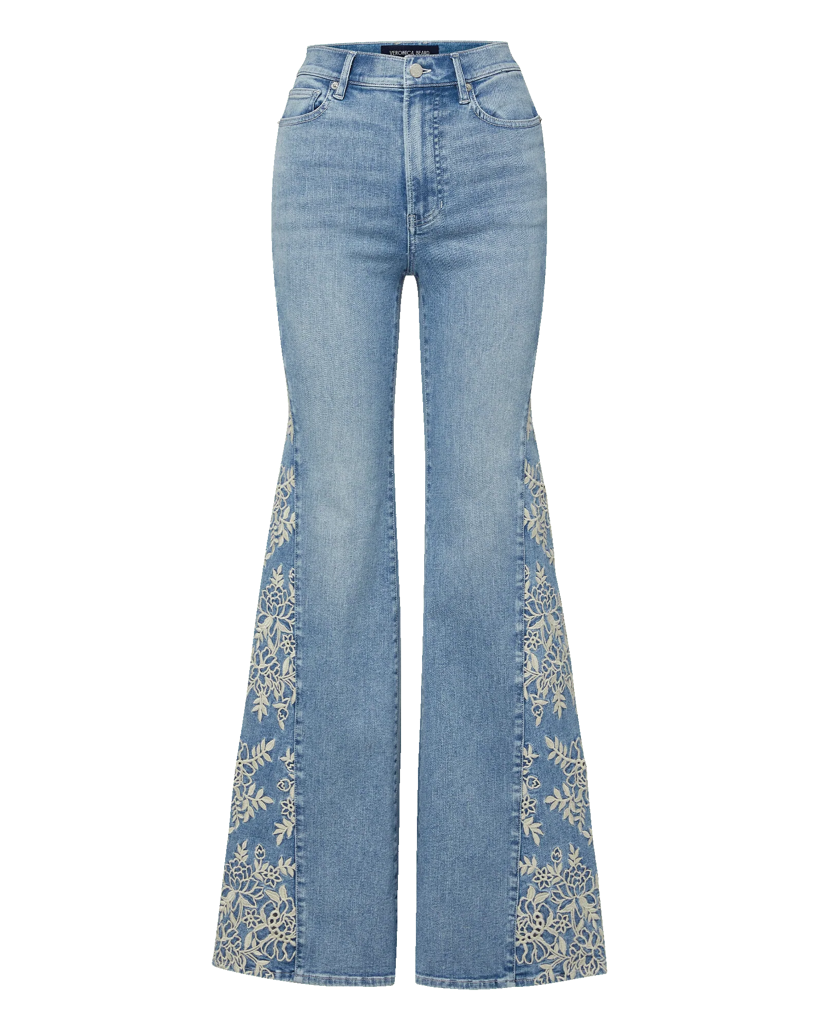 Veronica Beard - Joplin Embroidered Flare Jean - Image 7