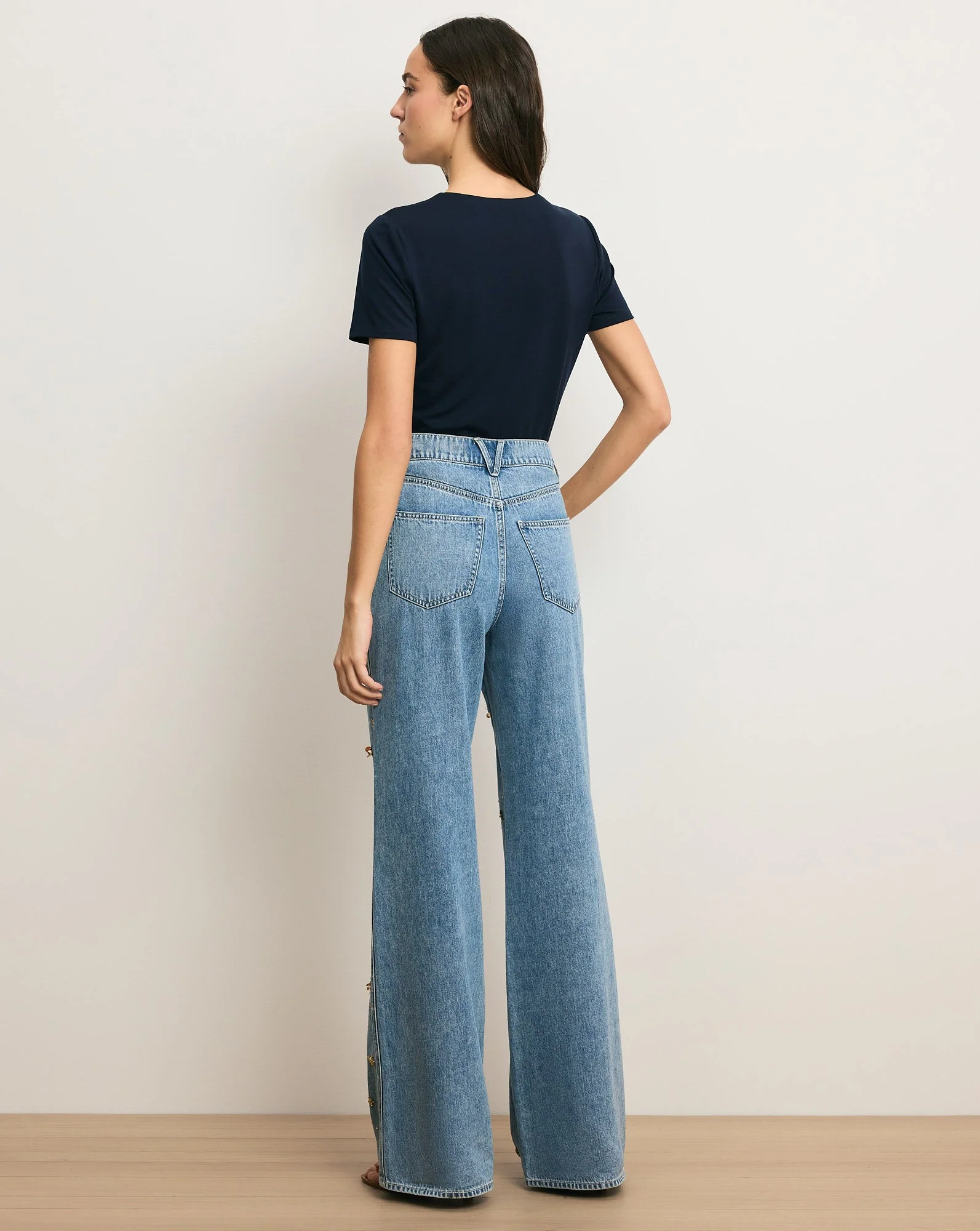 Veronica Beard - Kasey Embellished Wide - Leg Jean - Image 6