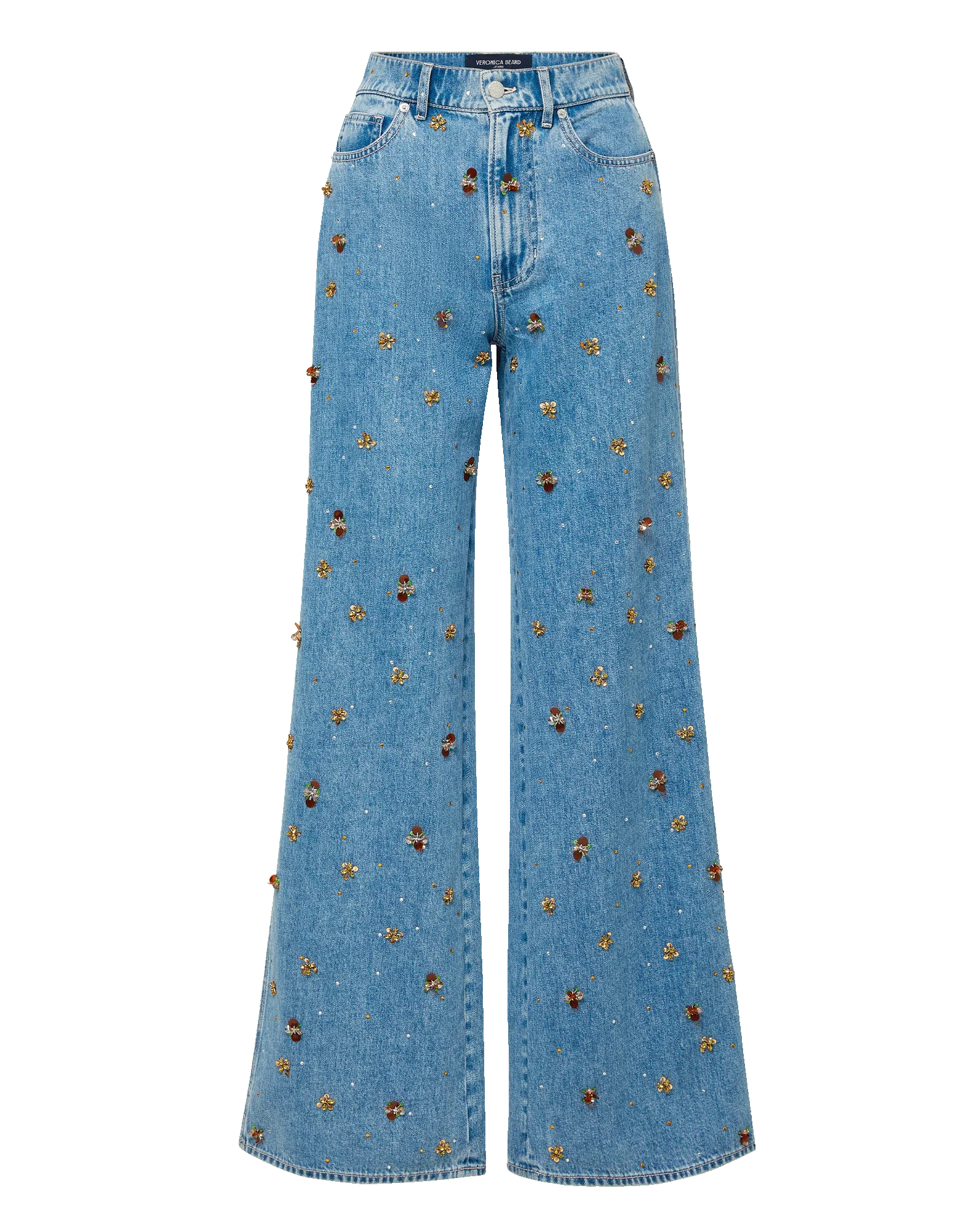 Veronica Beard - Kasey Embellished Wide - Leg Jean - Image 7