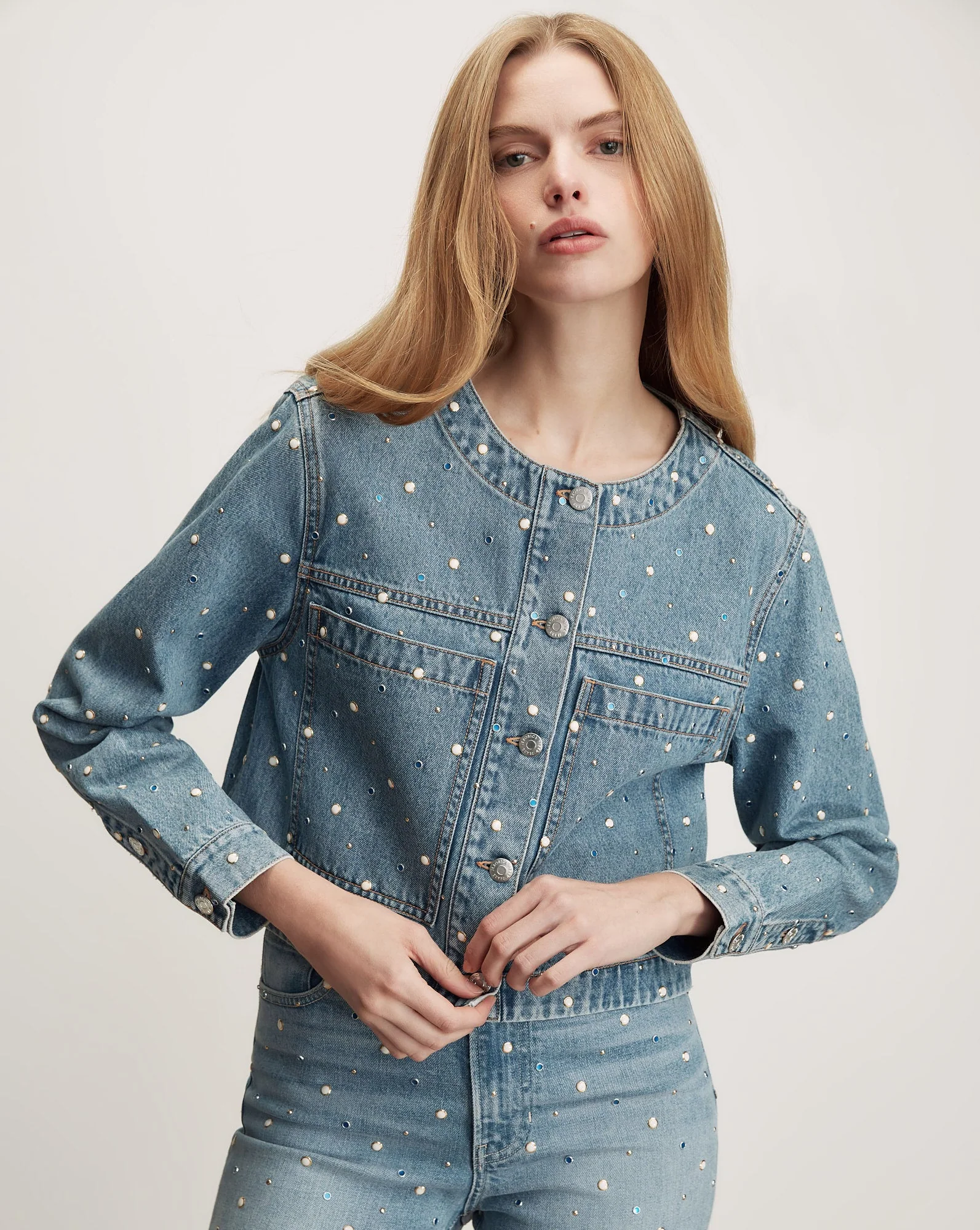 Veronica Beard - Lowry Embellished Denim Jacket