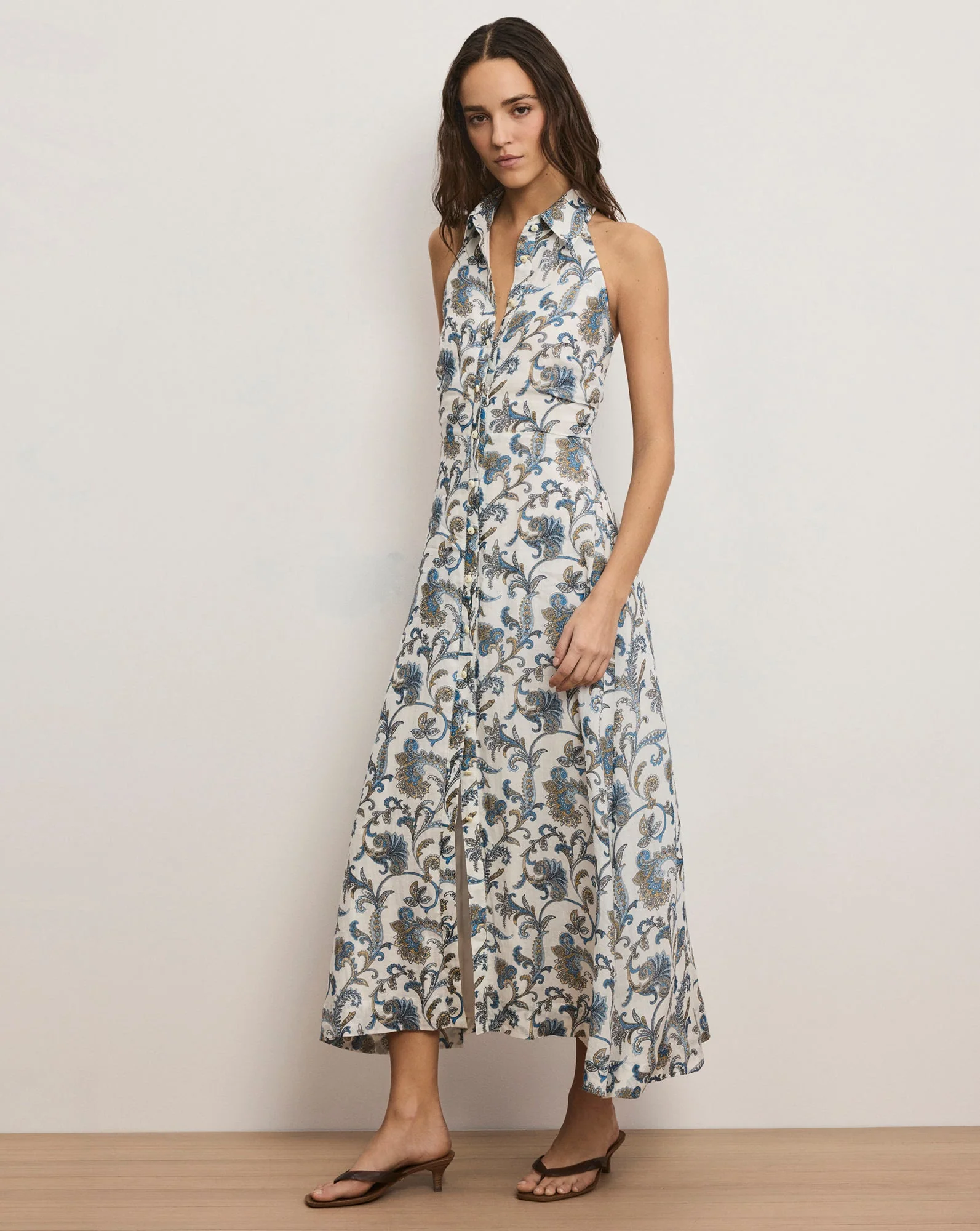Veronica Beard - Mackey Paisley Halter Midi Dress