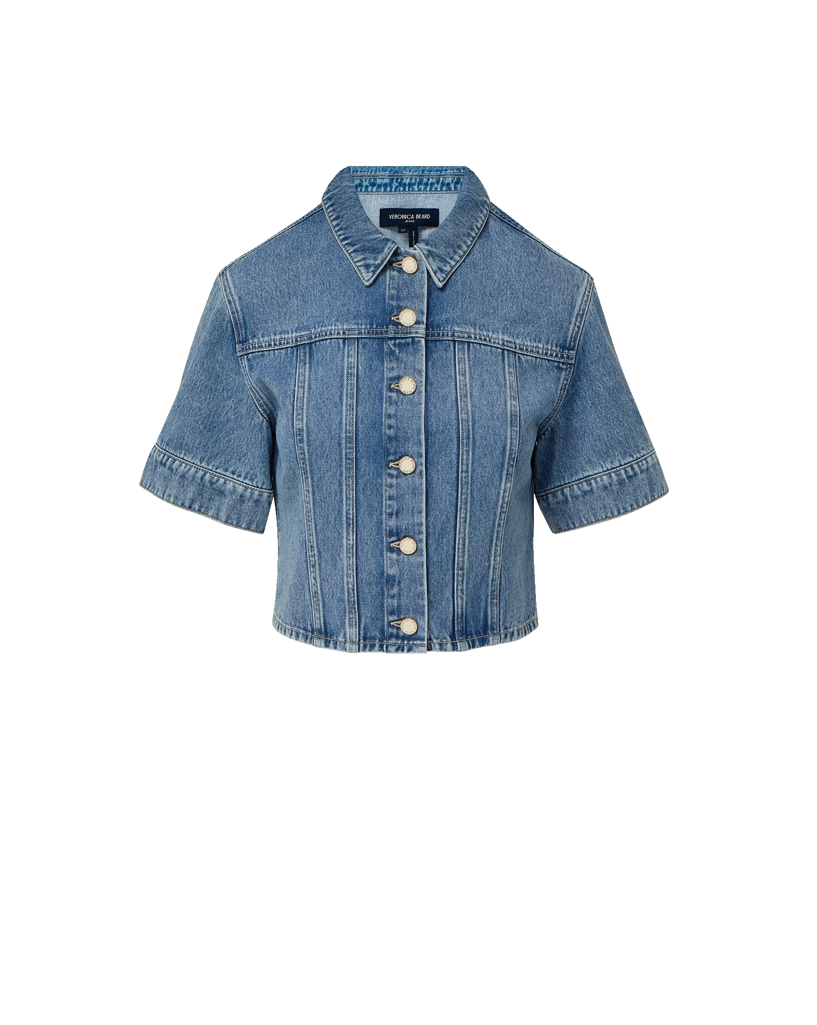 Veronica Beard - Malcom Cropped Denim Jacket - Image 6