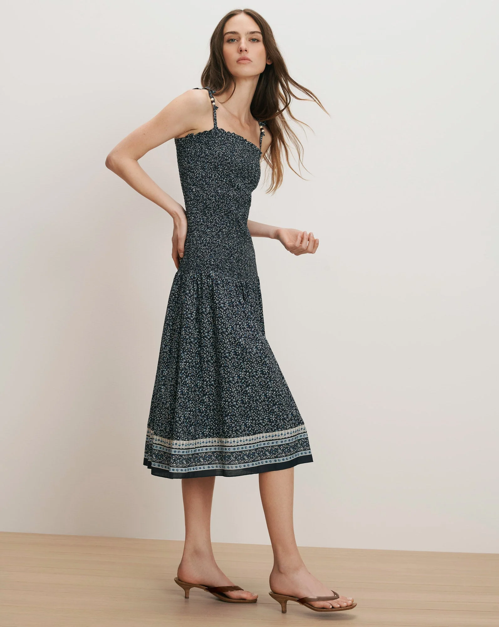 Veronica Beard - Marietta Shirred Midi Dress - Image 2