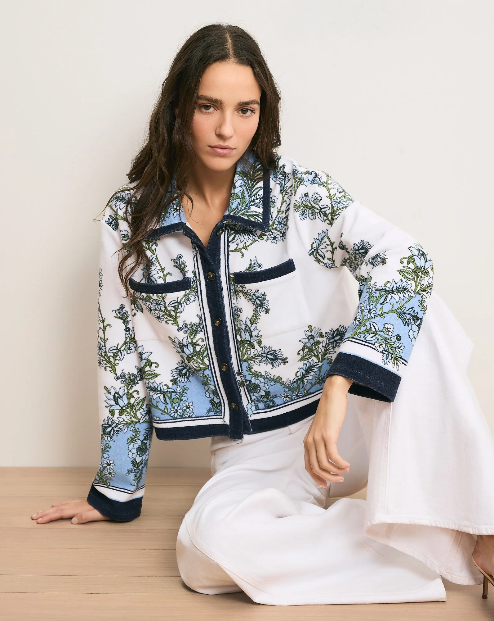 Veronica Beard - Novelle Terry Button - Down Shirt