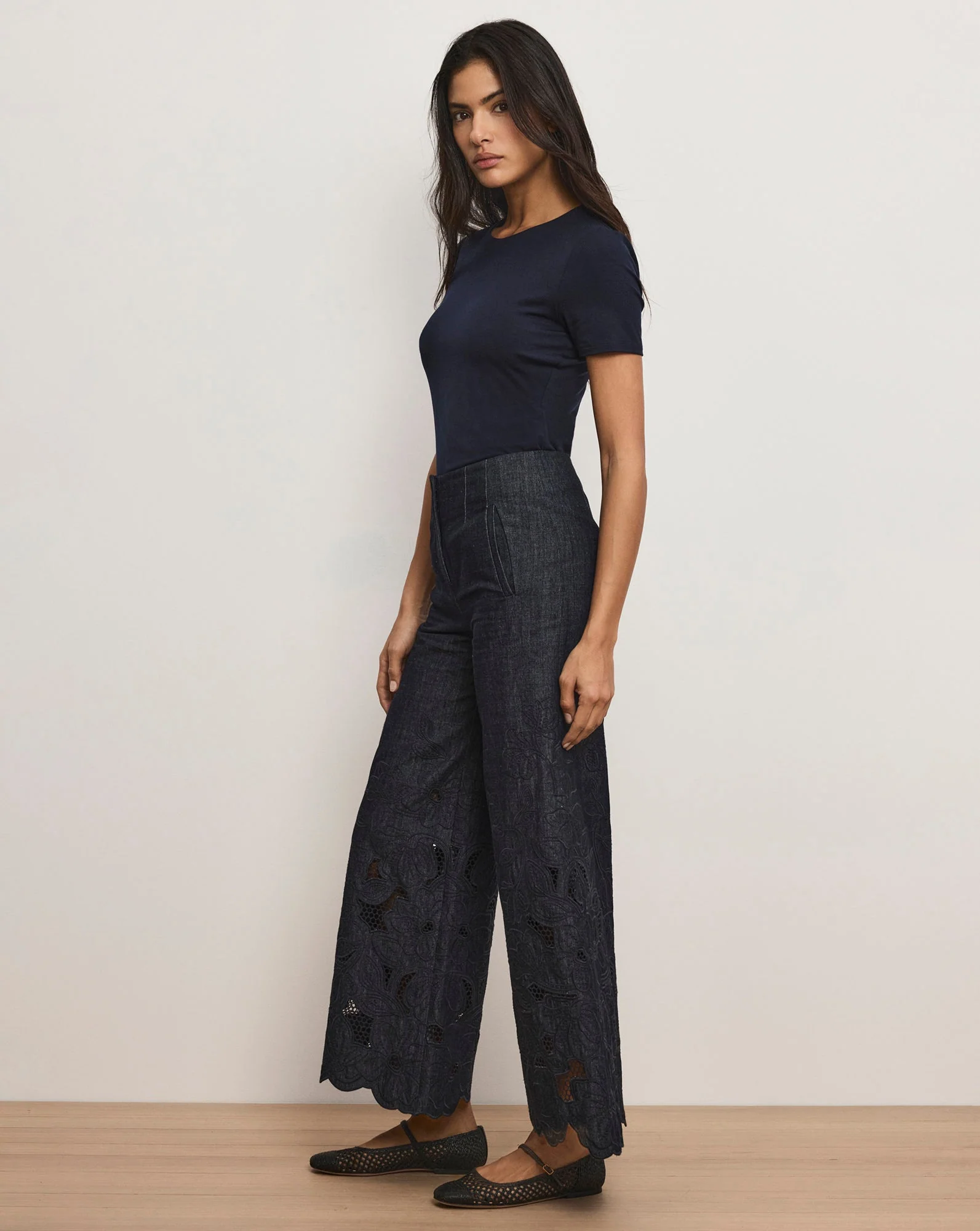 Veronica Beard - Osborne Wide - Leg Eyelet Pant - Image 3